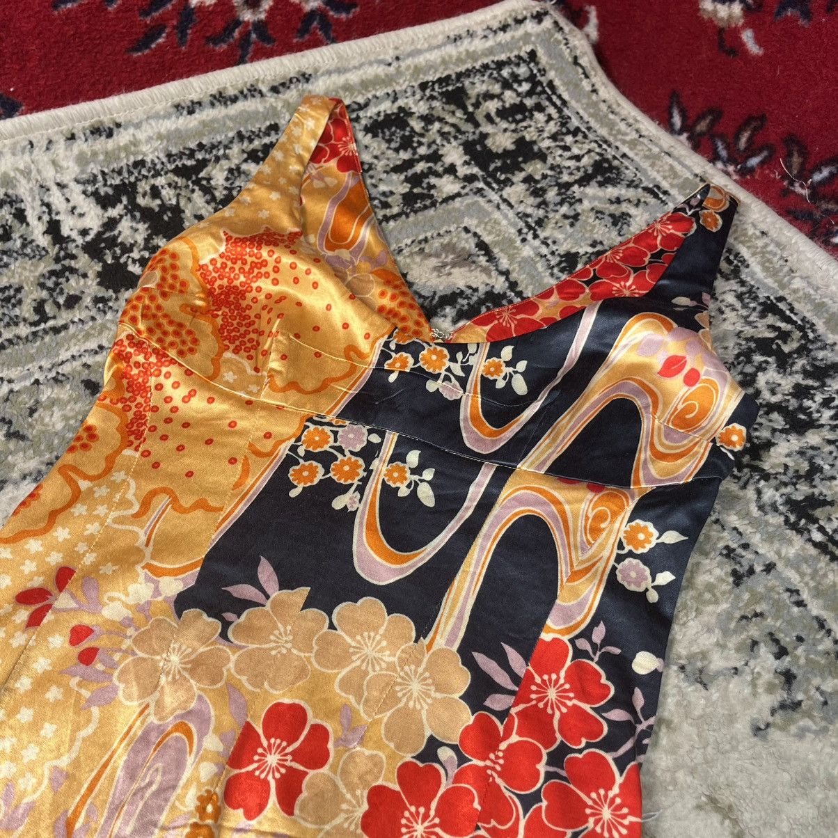 Dolce & Gabbana Dolce & Gabbana Dress 2000s Archive Y2K Floral Kimono Satin Size M / US 6-8 / IT 42-44 - 5 Thumbnail