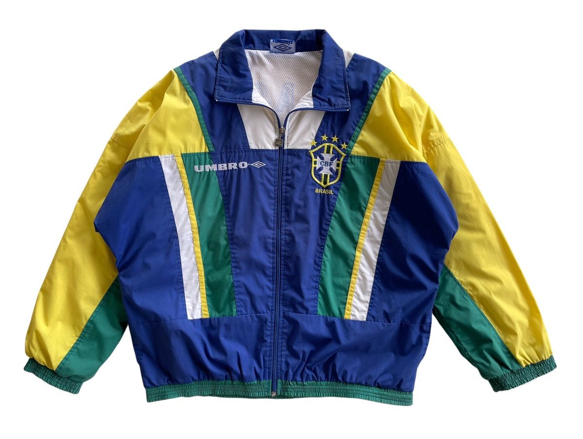 Vintage 1994-96 Brazil Umbro Tracksuit Jacket Size US L / EU 52-54 / 3 - 5 Thumbnail