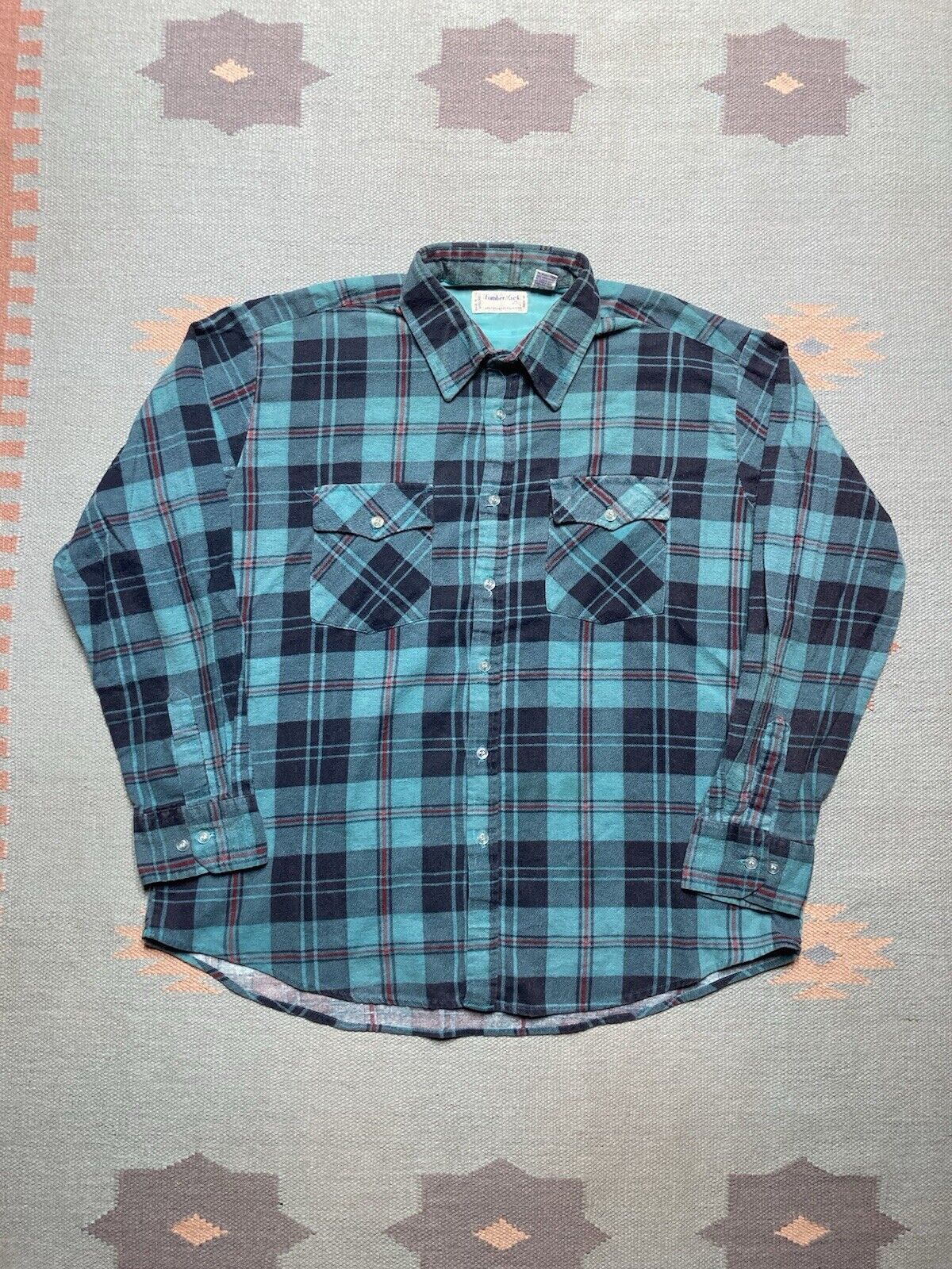 Lumberjack × Vintage VTG 80s flannel shirt plaid soft brushed cotton blend XL Size US XL / EU 56 / 4 - 1 Thumbnail
