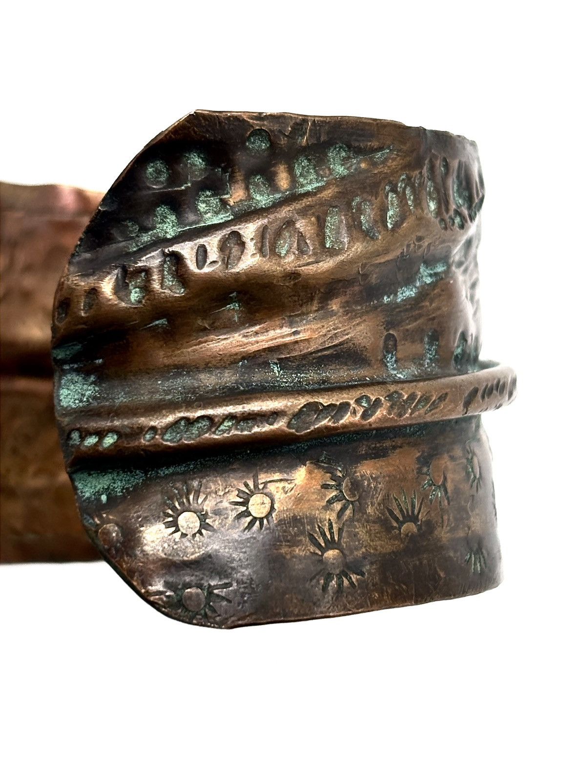 Japanese Brand Handmade Hammered Copper Cuff Bangle Size ONE SIZE - 11 Thumbnail