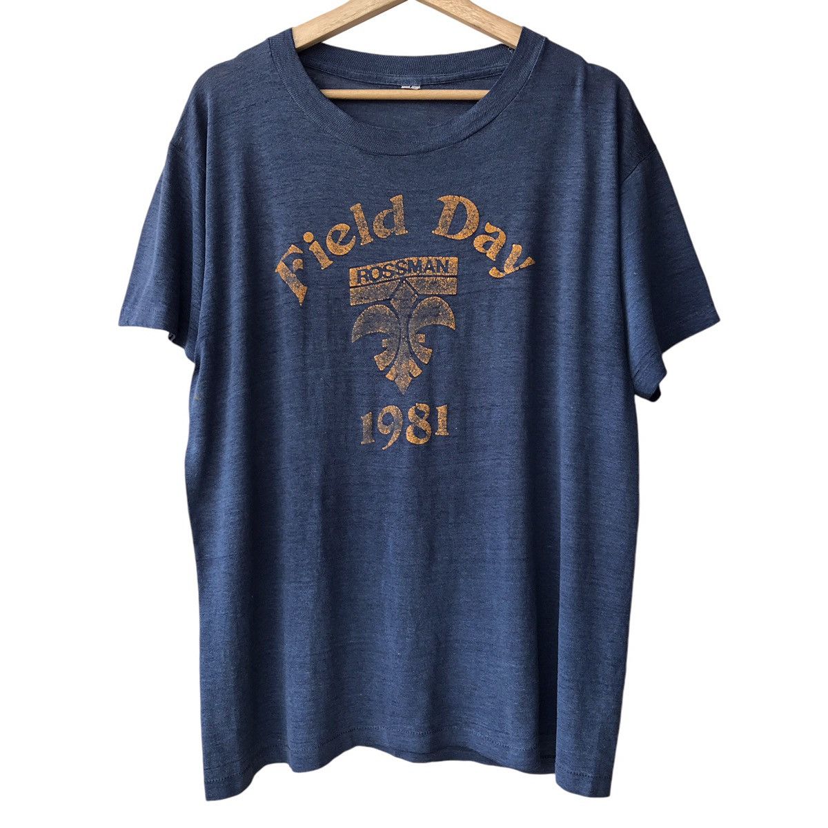 Vintage Rossman Field Day 1981 Paperthin Vintage 80s Distressed Tee Size US XL / EU 56 / 4 - 1 Thumbnail