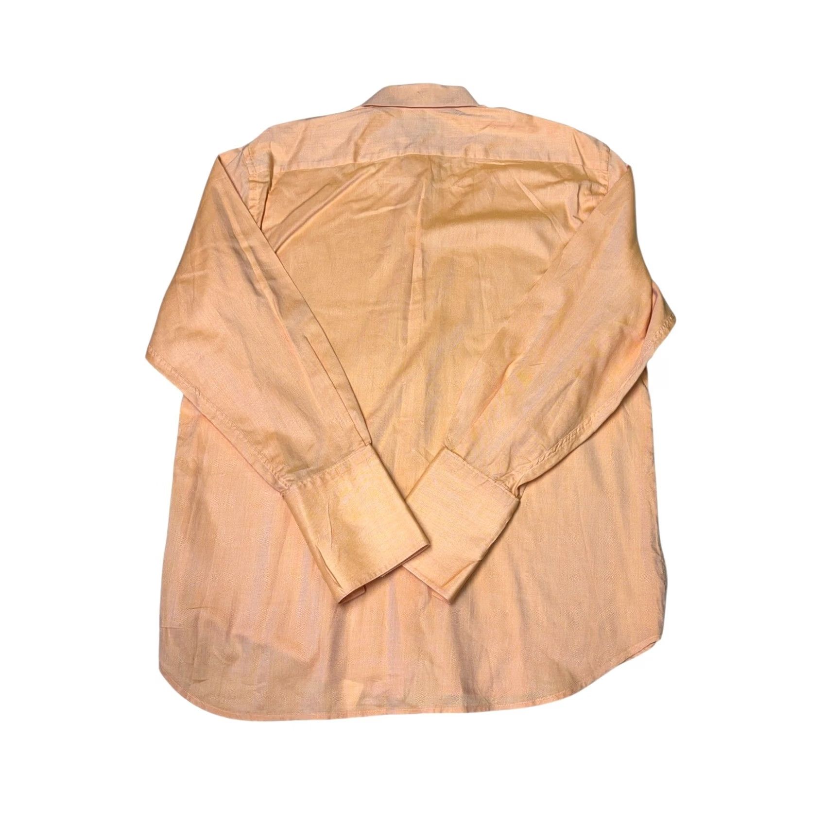 Vintage Brandolini Peach Formal Dress Shirt - XL - French Cuff - Cotton Size 46R - 6 Thumbnail