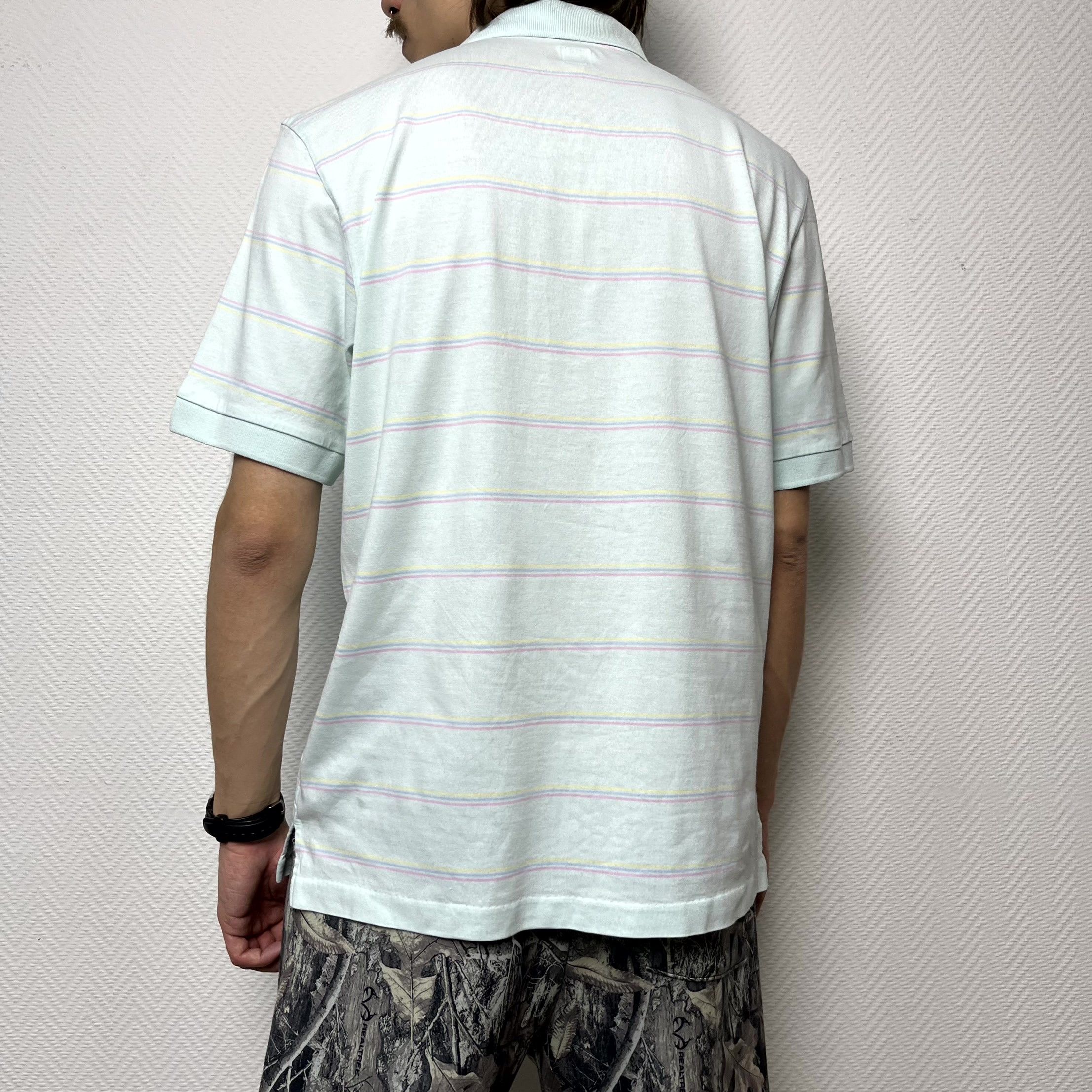 Adidas Y2K Adidas Striped Polo T-Shirt Blue Short Sleeve Size L Size US L / EU 52-54 / 3 - 12 Thumbnail