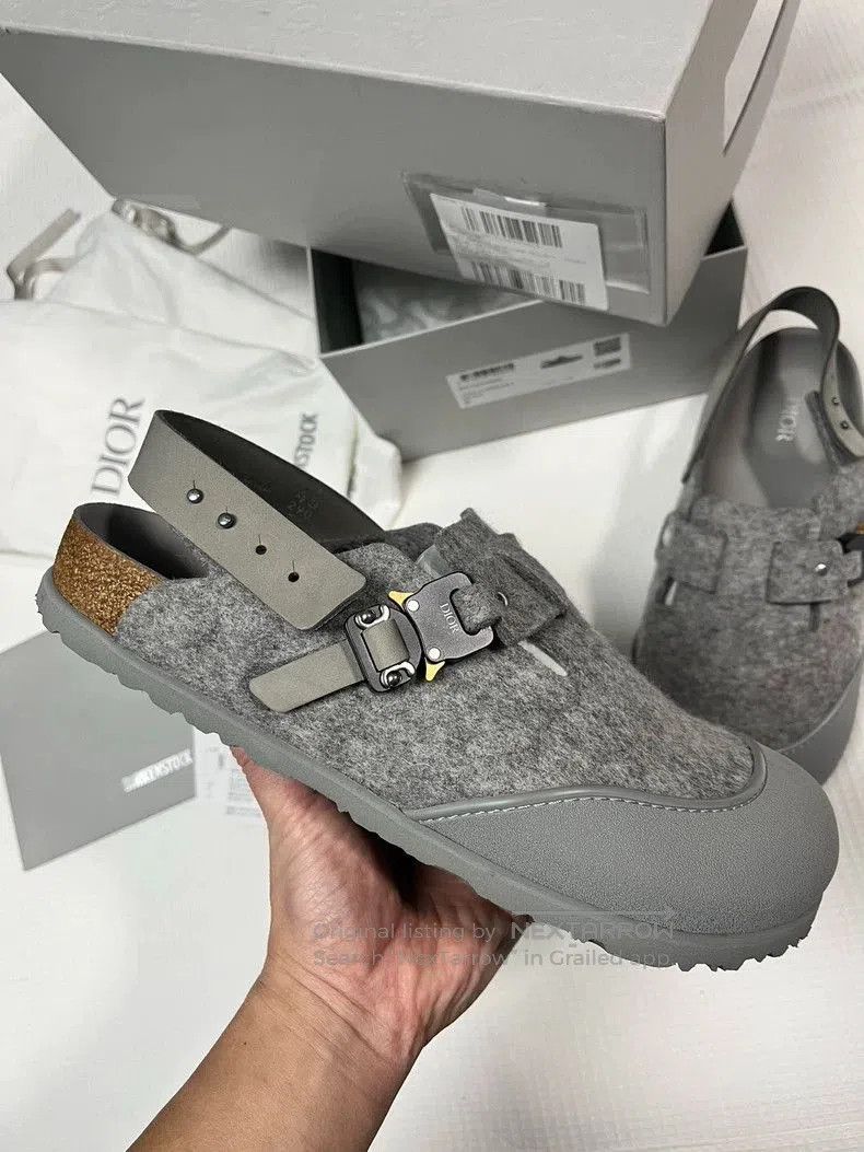 Dior Dior Birkenstock Tokio Mules in Grey. Size US 11 / EU 44 - 2 Thumbnail