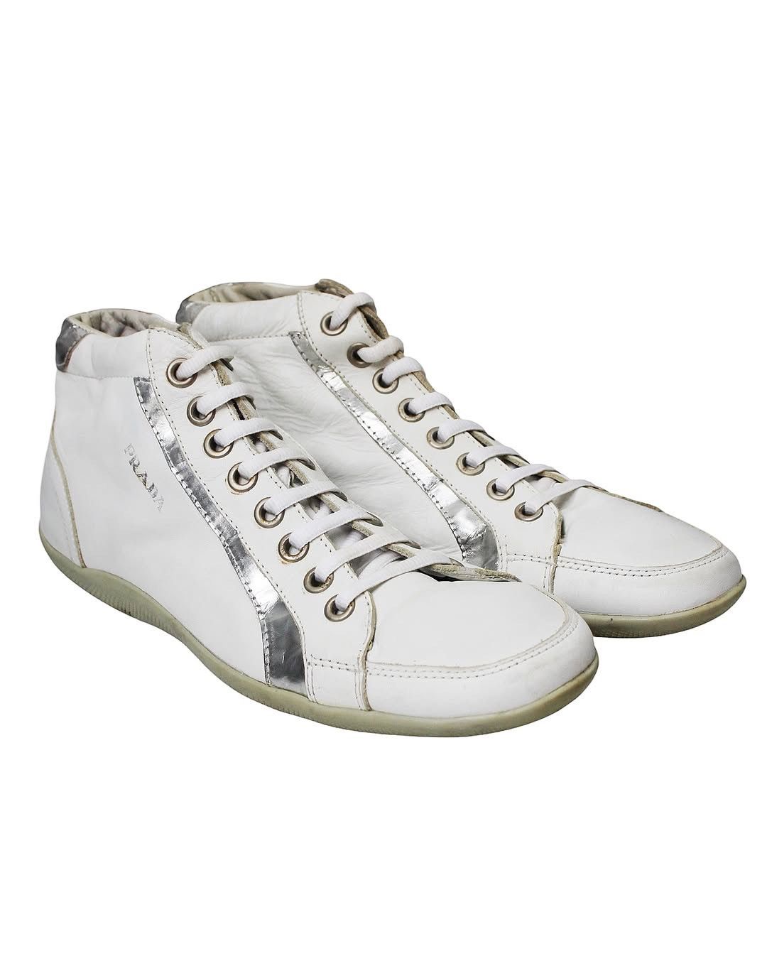 Prada 2000S PRADA LINEA ROSSA WHITE MID-TOP SNEAKERS Size US 8 / EU 41 - 7 Thumbnail
