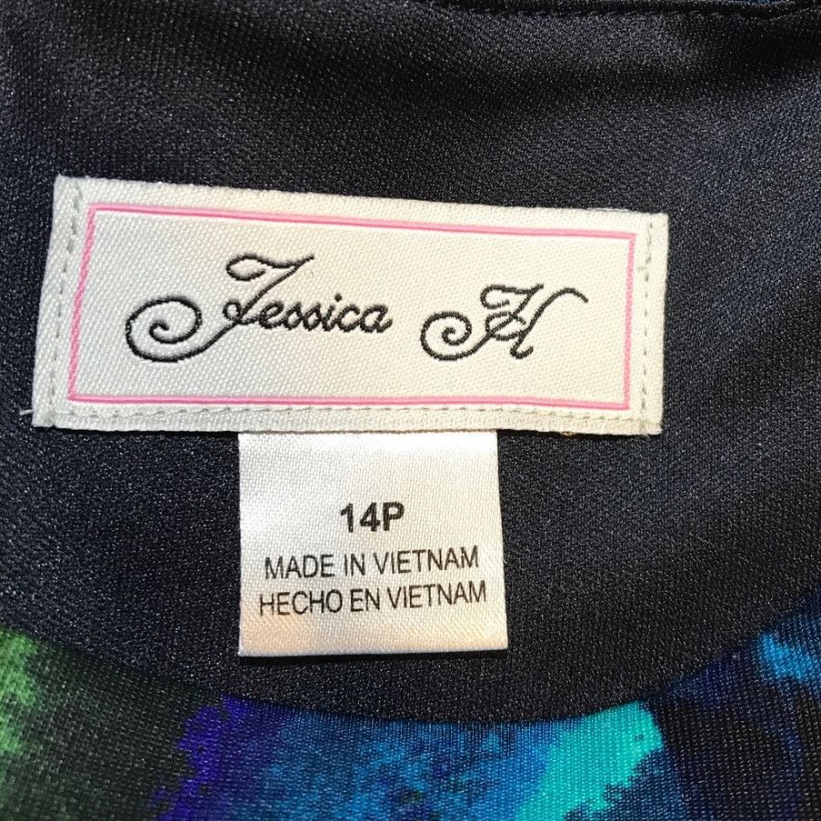 Other Jessica Howard Blue Green Floral Cap Sleeve Shift Dress 14P Size XL / US 12-14 / IT 48-50 - 4 Thumbnail