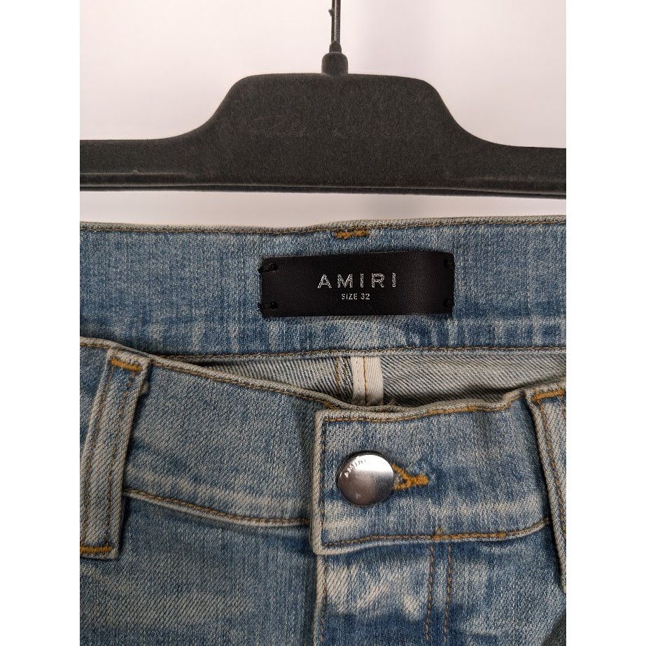 Amiri o1rshd1 Print Drip Logo Jeans in Clay Indigo Size US 32 / EU 48 - 6 Thumbnail