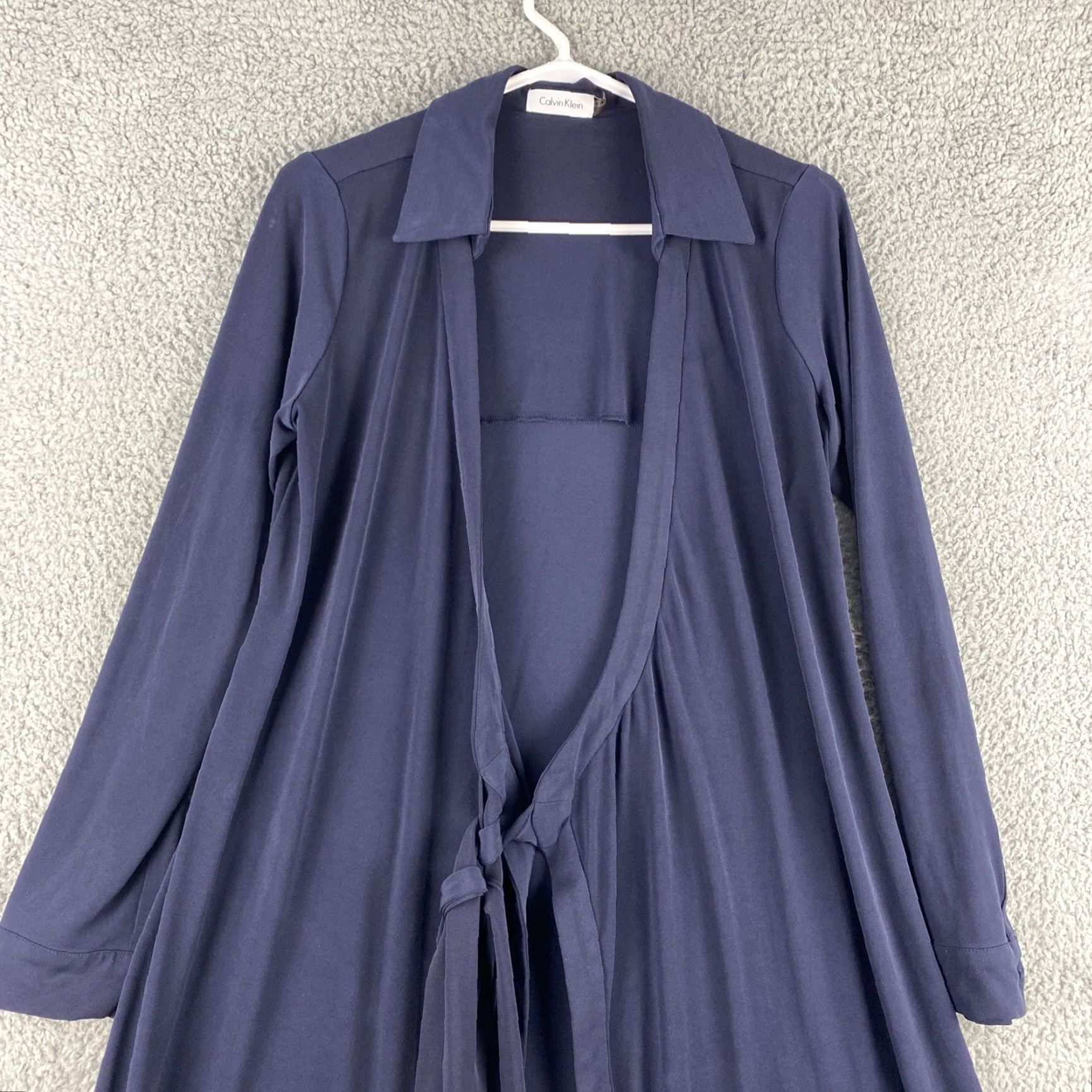 Calvin Klein Calvin Klein Womens Cardigan Open Front Blue Sz 10 Navy 44-25 Jersey Stretch Knit Jersey Open Features Regular Fit Department Women Style Casual Wear Size L / US 10 / IT 46 - 2 Thumbnail