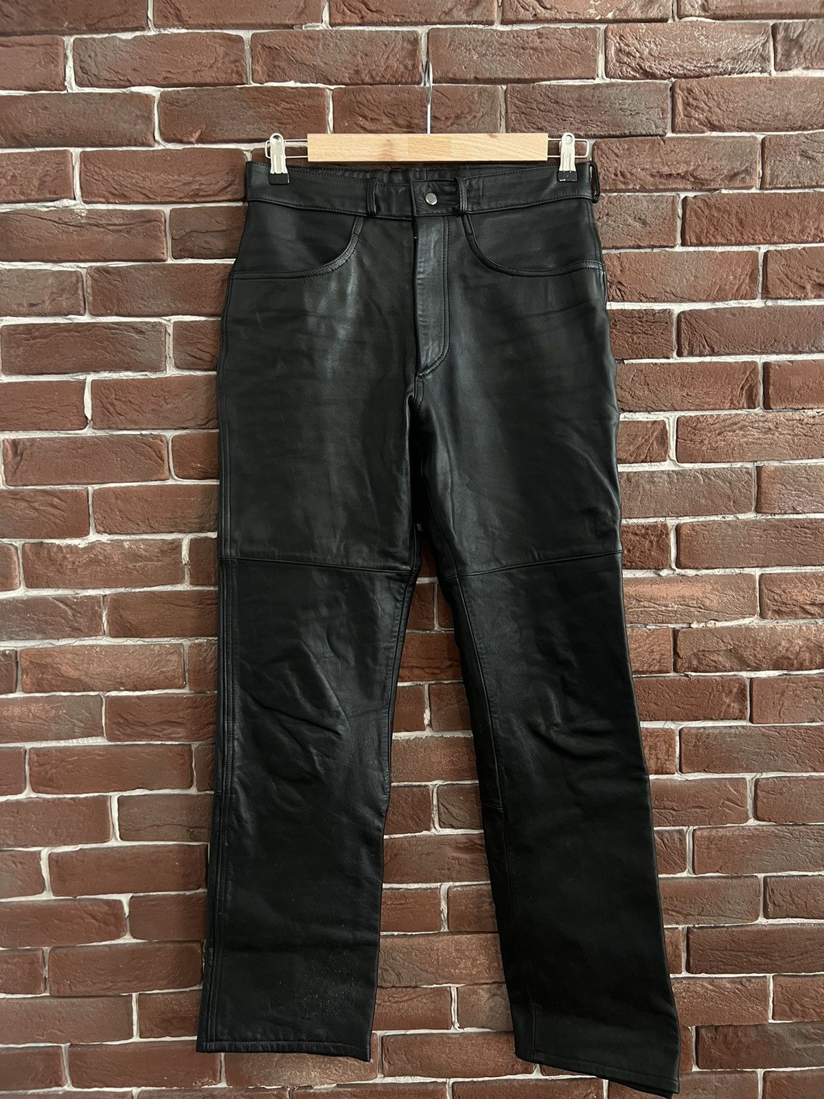 Genuine Real Leather Black Pant Vintage Rock Punk Hype Y2k