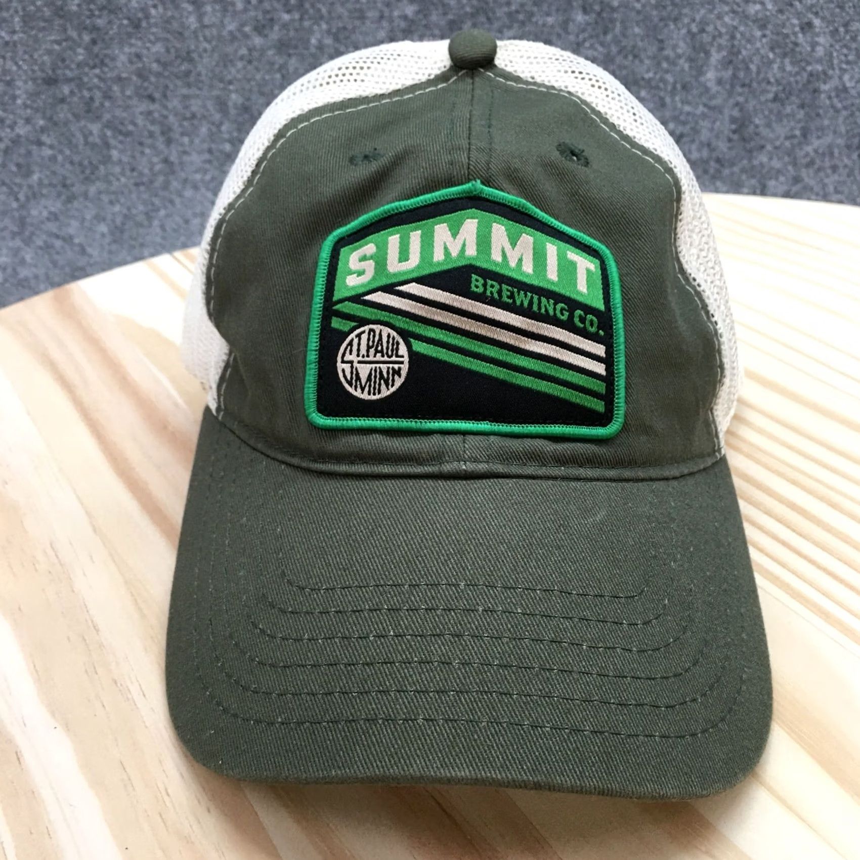 Vintage Summit Brewing Co. Trucker Hat Green One Size Adjustable Embroidered Logo Mens Size ONE SIZE - 2 Thumbnail