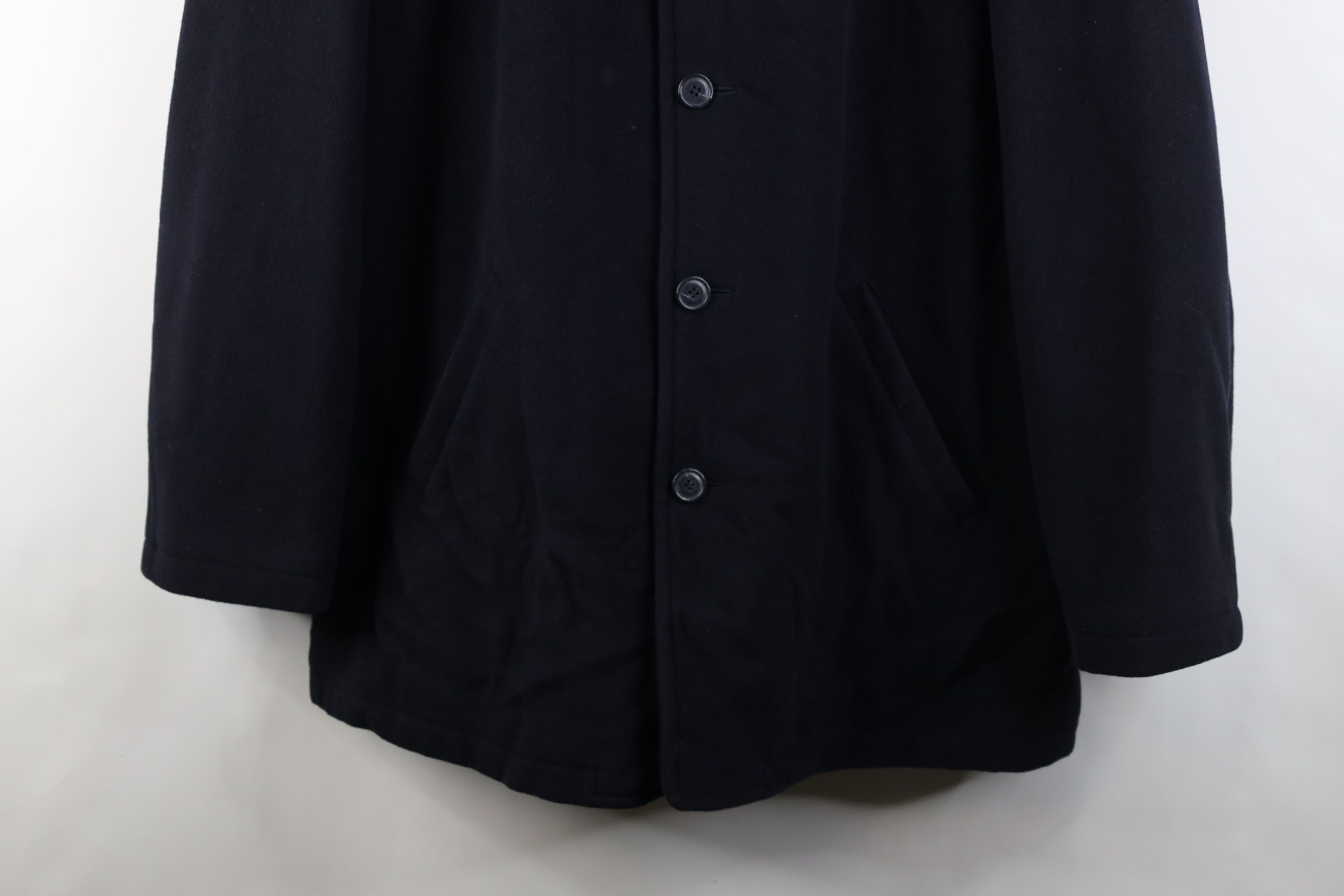 J.Crew Vintage J Crew Quilted Wool Collared Button Jacket Navy Blue Size US XL / EU 56 / 4 - 3 Thumbnail