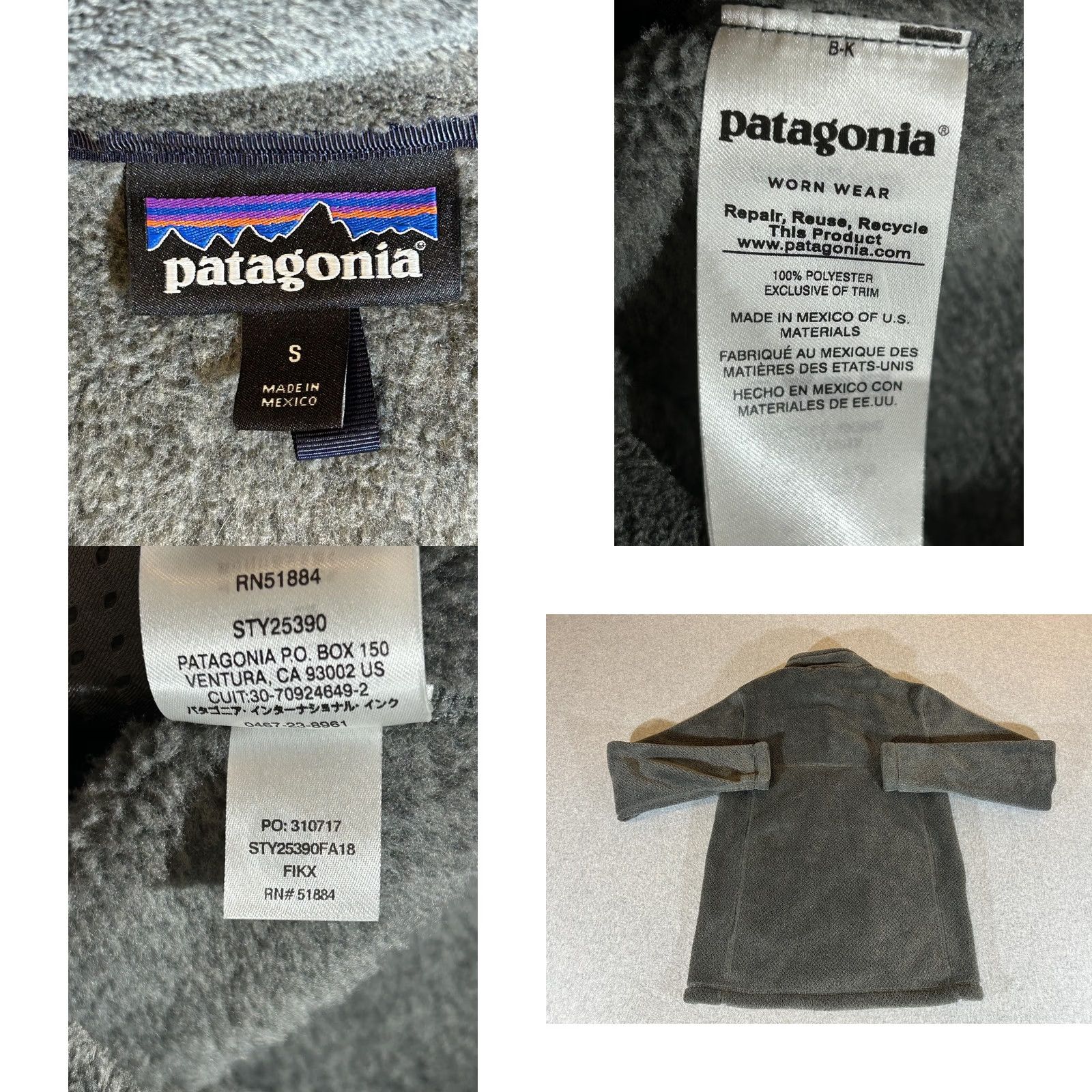 Patagonia Patagonia Jacket Mens Small Re-Tool Snap-T Fleece Pullover Gray High Pile Synchilla Zip Pockets Window 90s? Size US S / EU 44-46 / 1 - 8 Thumbnail