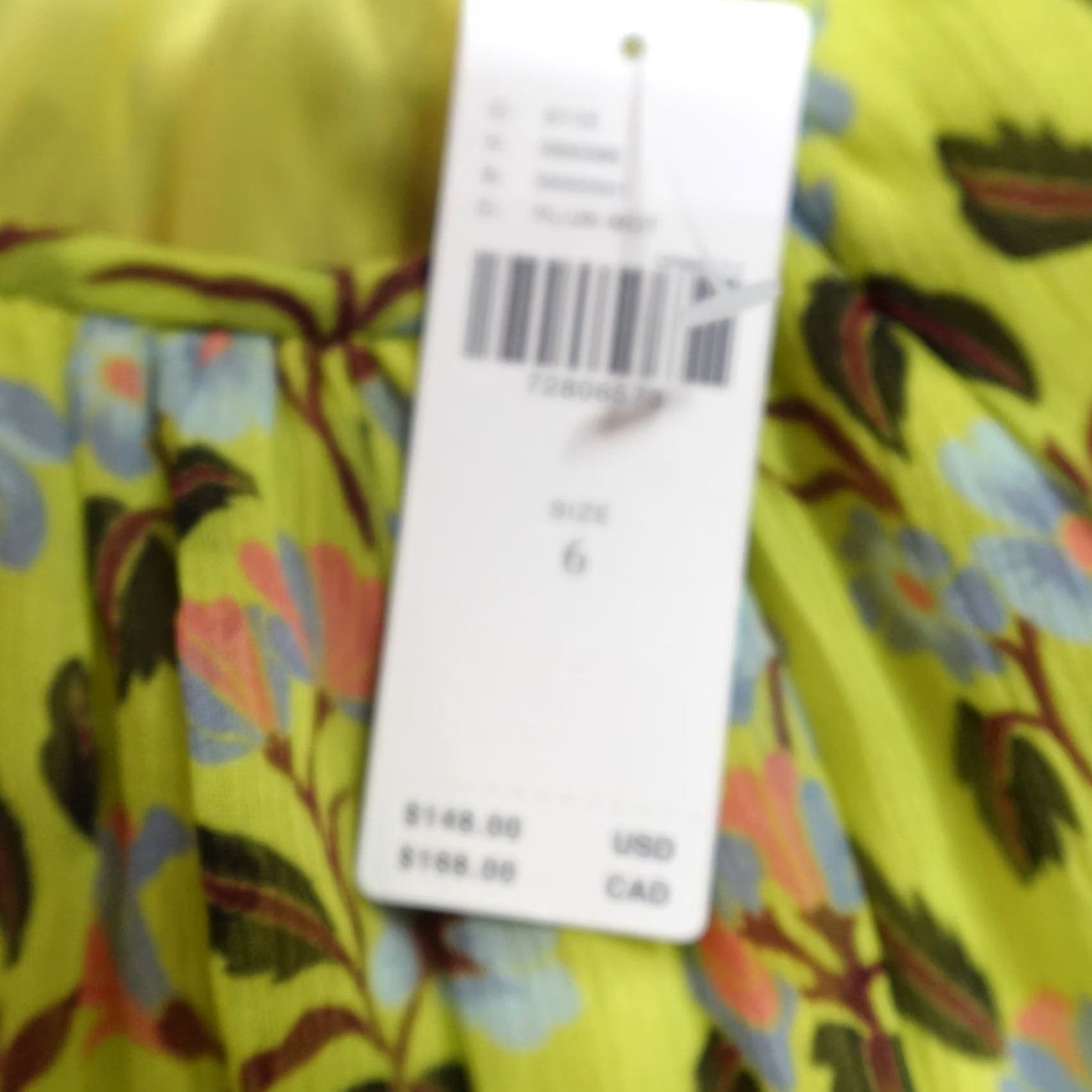 Anthropologie Anthropologie x Delpozo Blouse 6 Yellow Floral Batwing NEW Women Regular Viscose Crew Neck Button Casual Party/Cocktail Fall Spring Summer Womens Size M / US 6-8 / IT 42-44 - 3 Thumbnail