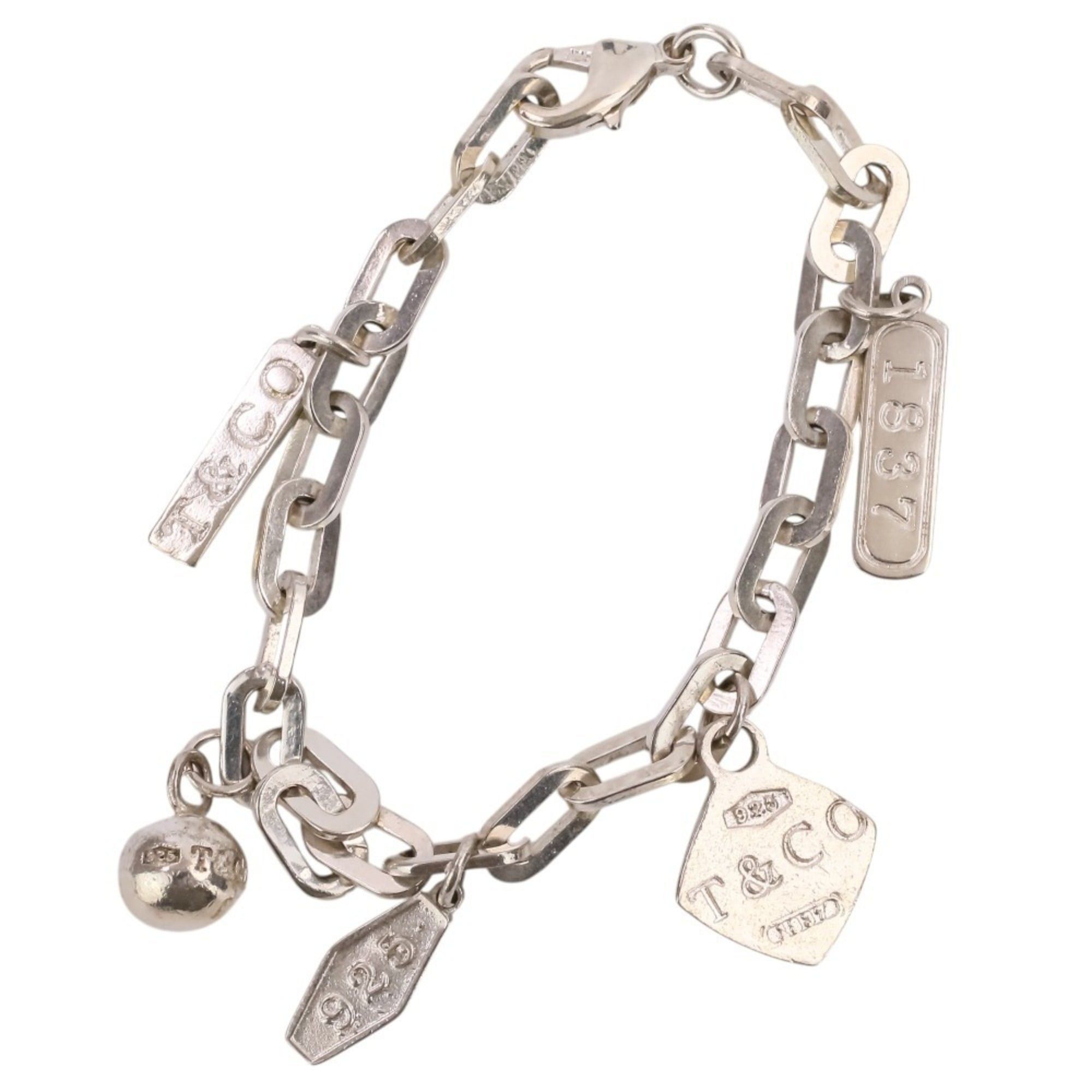 Tiffany & Co. Tiffany & Co. 1837 5 Charm Chain Bracelet, SV925 Silver, Men's Women's Size ONE SIZE - 1 Thumbnail