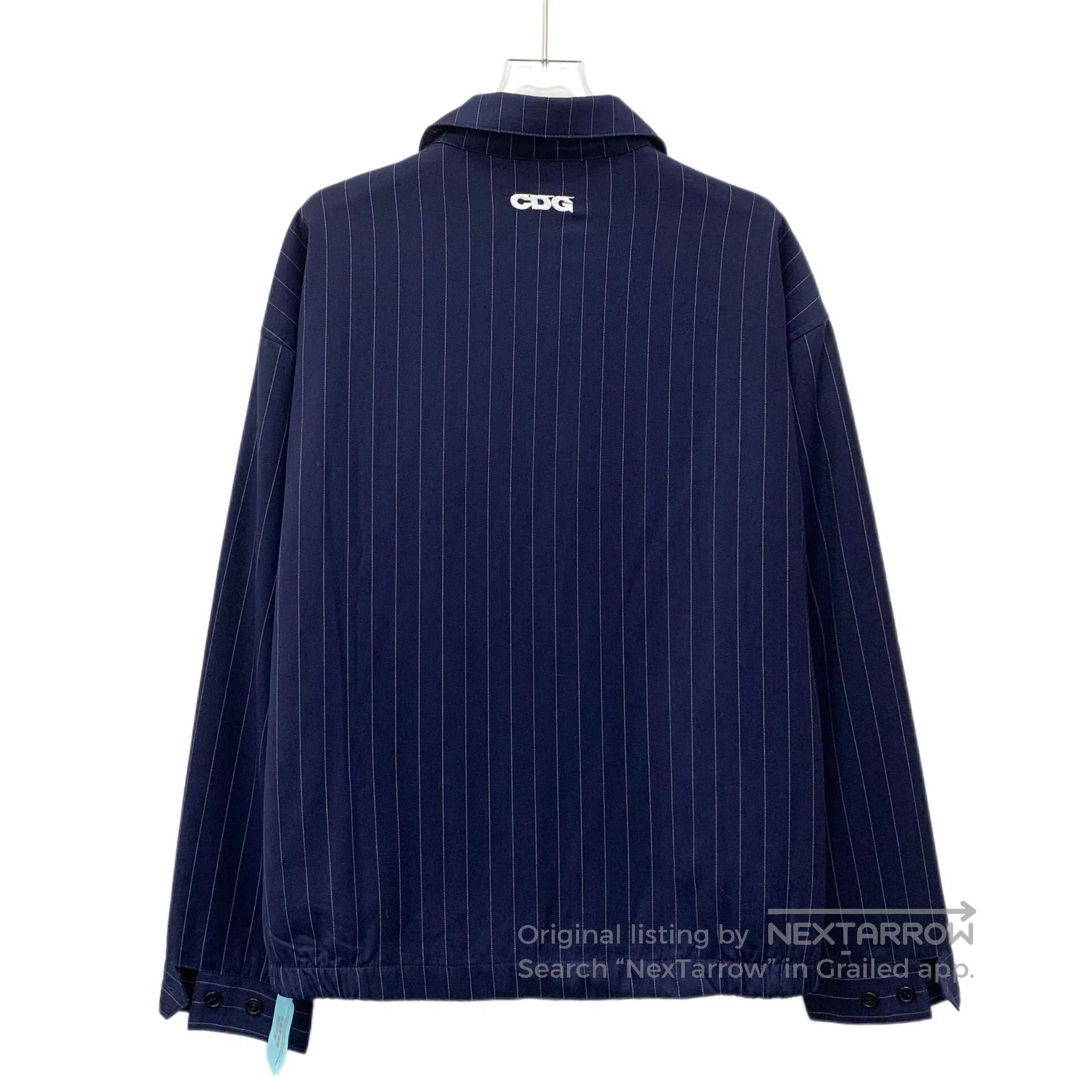 Stussy Stussy Dark Blue Logo Embroidered Vertical Striped Collar Size US M / EU 48-50 / 2 - 2 Thumbnail