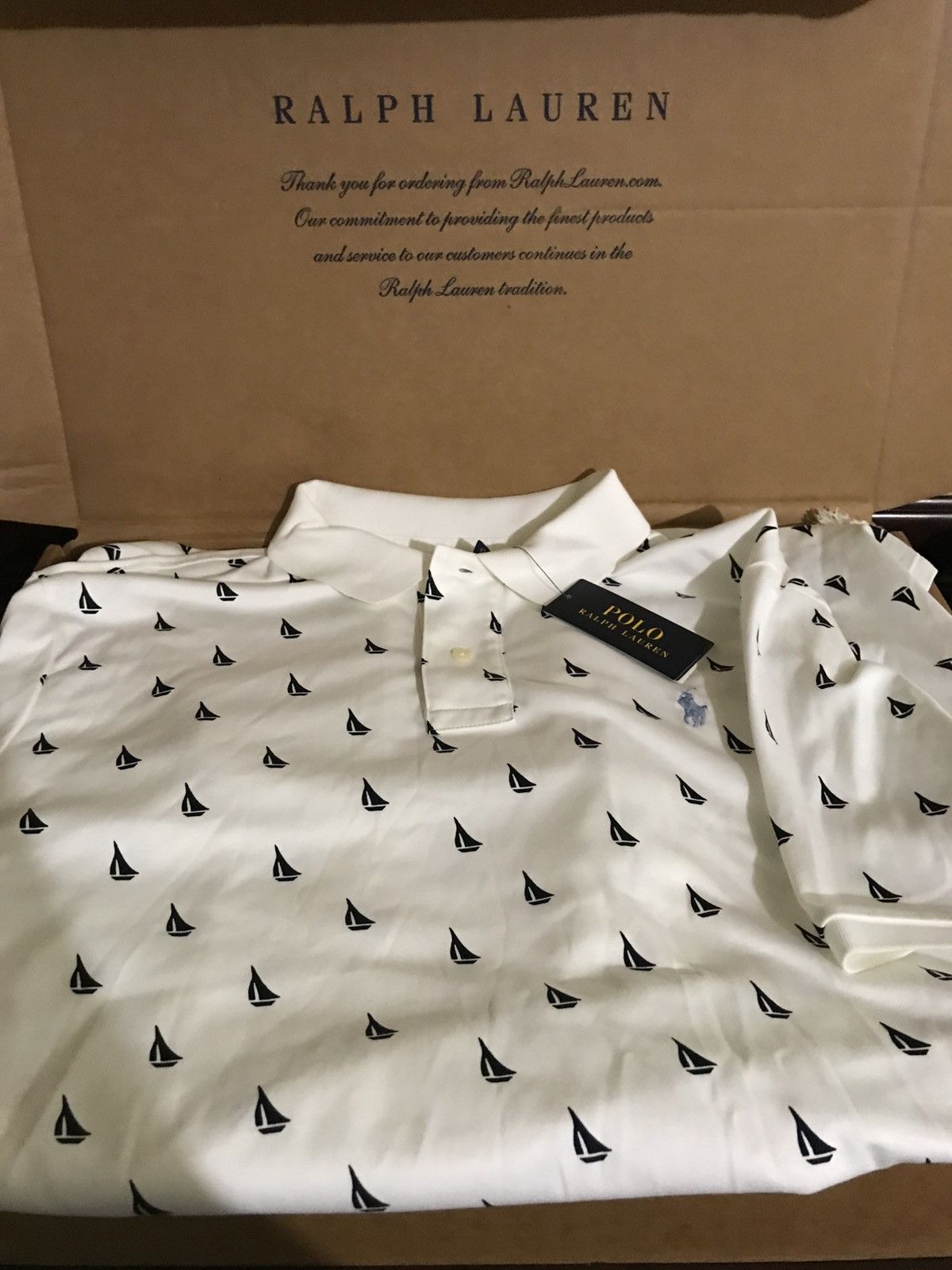 Polo Ralph Lauren Polo Ralph Lauren Custom Fit Polo Boat All Over Men Sz XL Size US XL / EU 56 / 4 - 2 Thumbnail