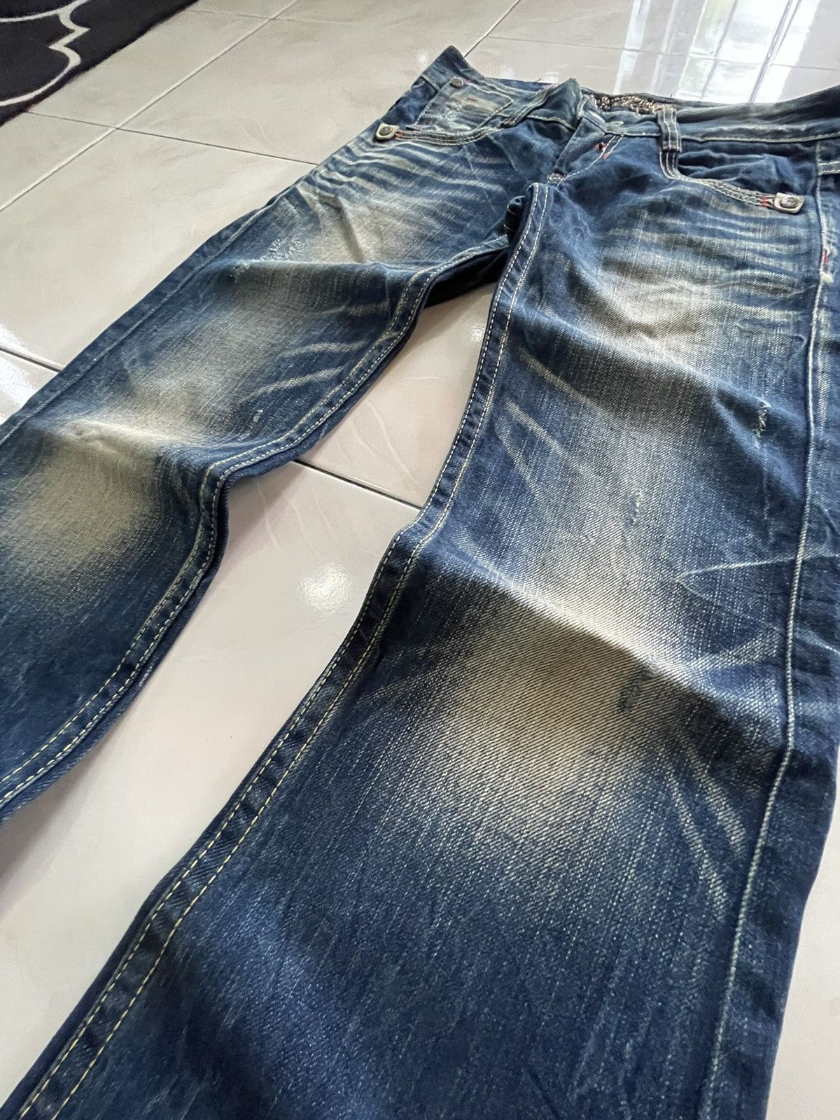 GOSTAR DE FUGA × Hysteric Glamour × Japanese Brand Red Pepper Japan Embellished Embroidered Flare Jeans Size US 29 - 7 Thumbnail