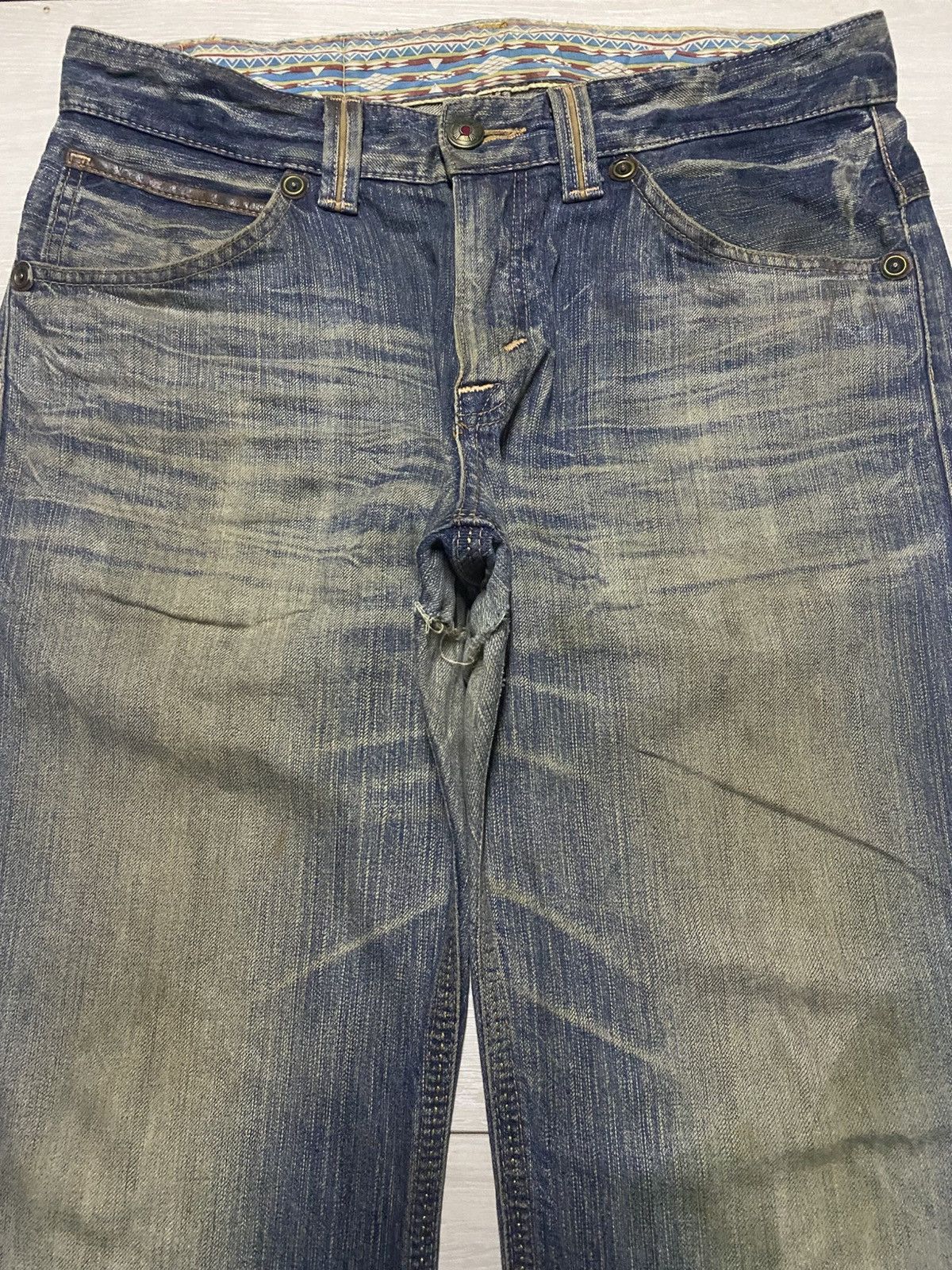 Edwin Vintage Edwin Xv Mud Wash Distressed Baggy Jeans Size US 35 - 3 Thumbnail