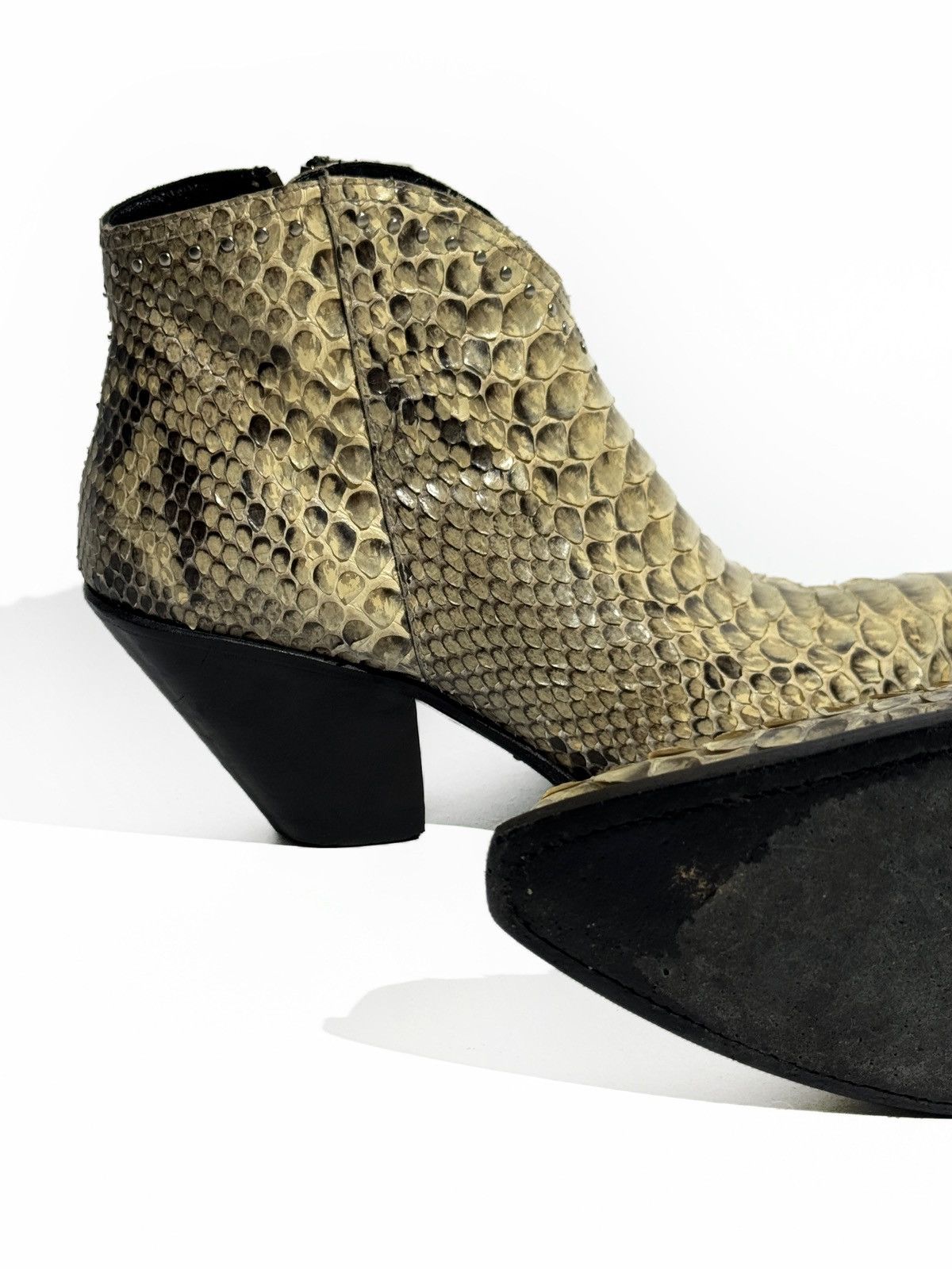 Celine SS20 Celine Snakeskin Berlin Cuban Heel Ankle Boots Size US 6 / EU 39 - 4 Thumbnail