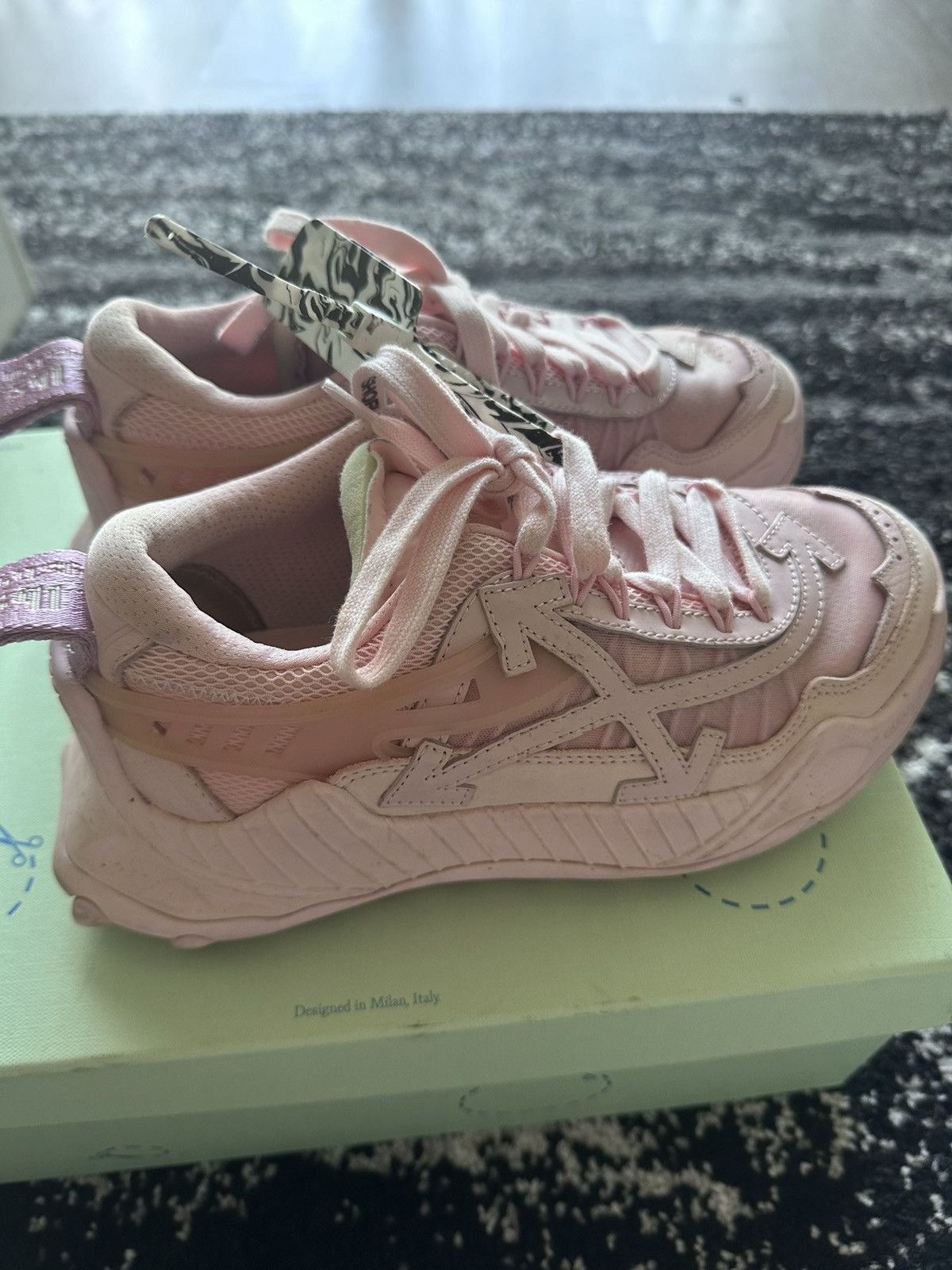Off-White Off-White Pink Odsy Shoes Size US 7 / IT 37 - 4 Thumbnail