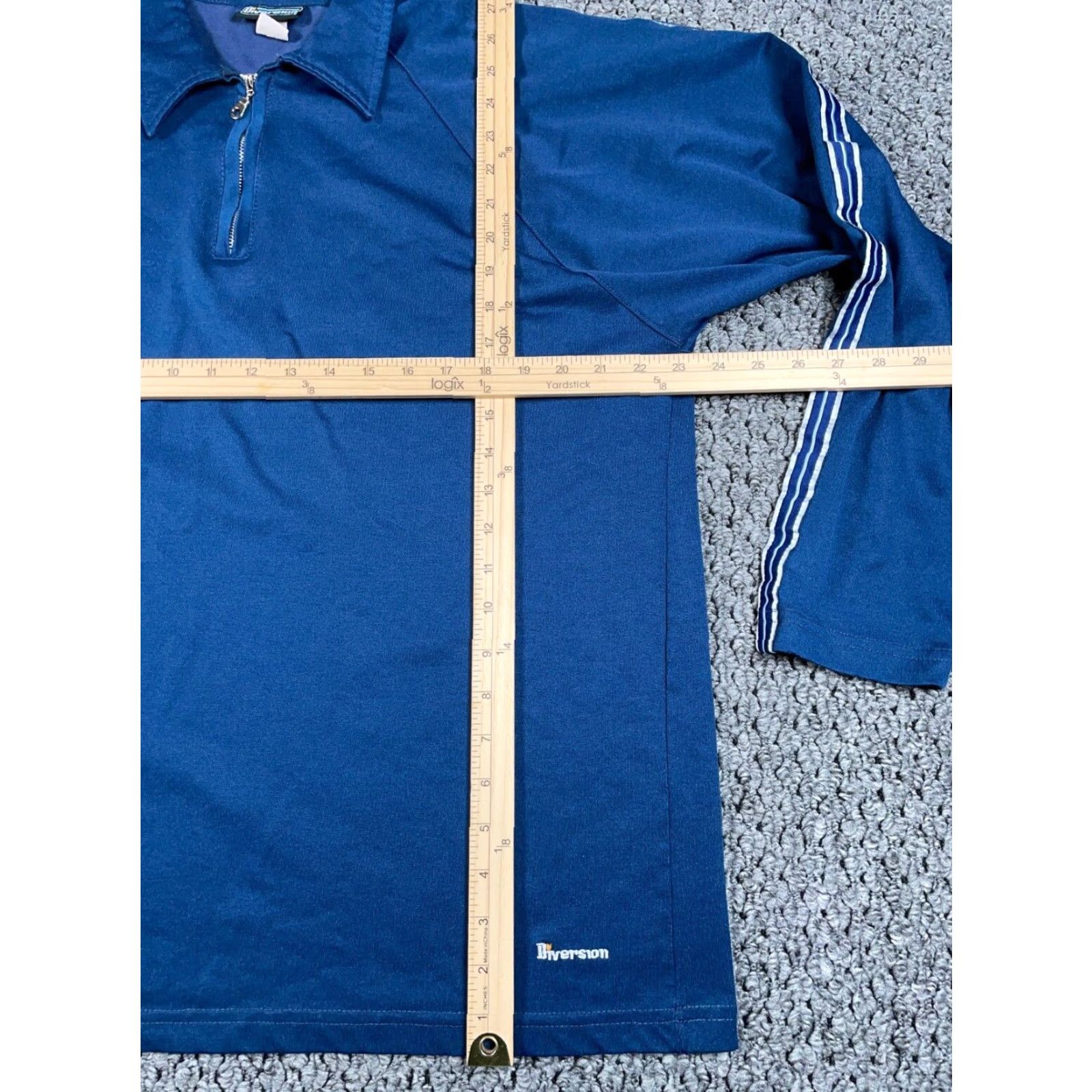 Vintage VTG 90s Taped Sleeve Collared 1/4 Zip Shirt Adult XL Blue 50/50 Cotton-Polyester Skater Size US XL / EU 56 / 4 - 5 Thumbnail
