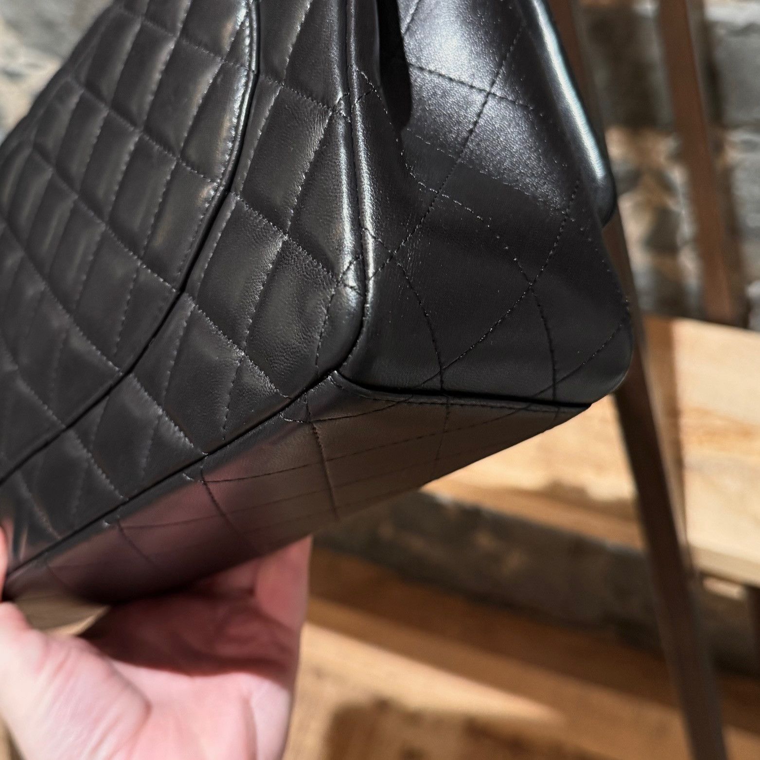 Chanel Chanel Black Lambskin Classic Maxi Double Flap Bag Size ONE SIZE - 21 Thumbnail