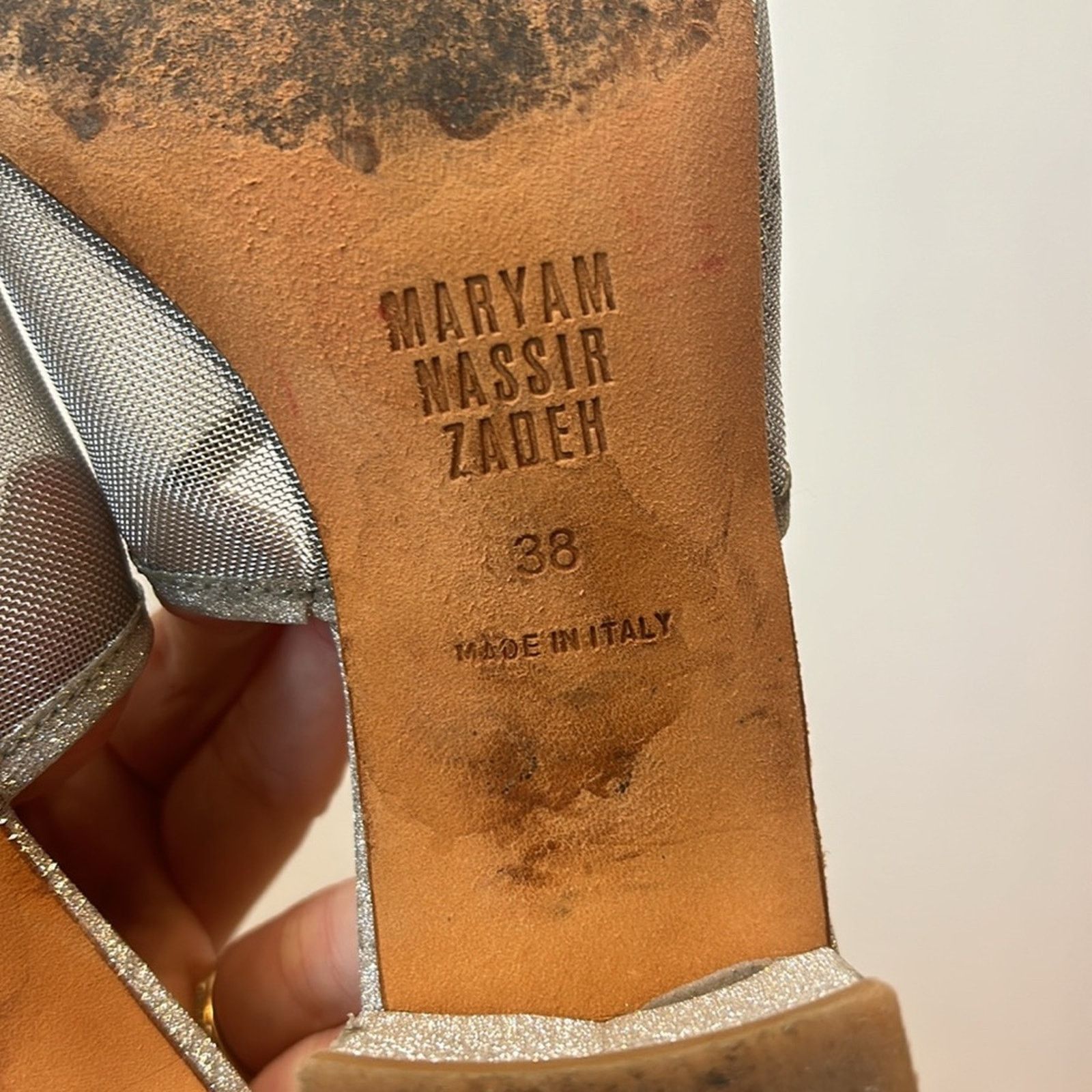 Maryam Nassir Zadeh Maryam Nassir Zadeh Sophie Mesh Sandals Silver Sparkle Size US 8 / IT 38 - 7 Thumbnail