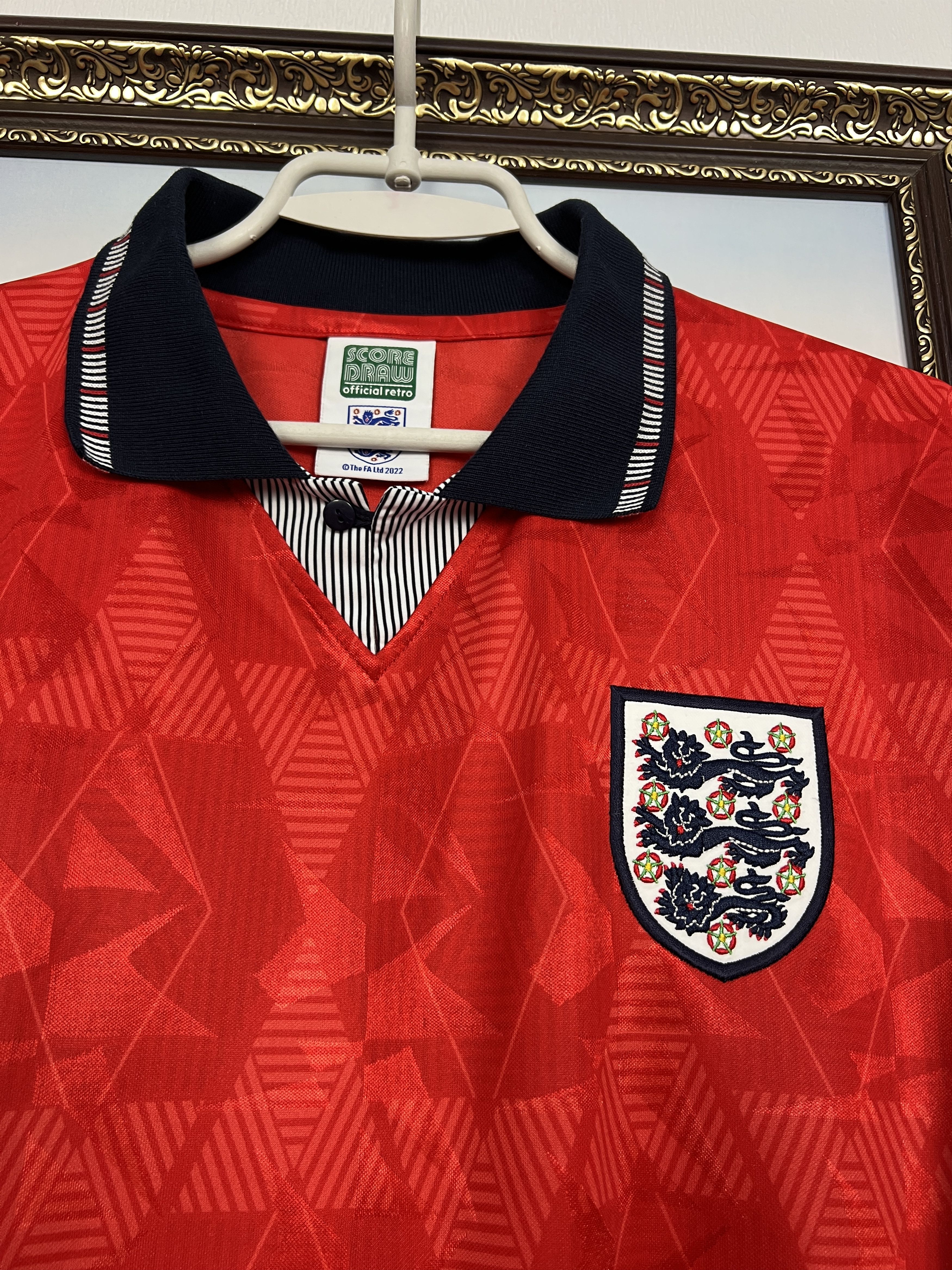 Vintage England Retro Replicas football shirt Soccer Jersey Trikot Size US L / EU 52-54 / 3 - 4 Thumbnail
