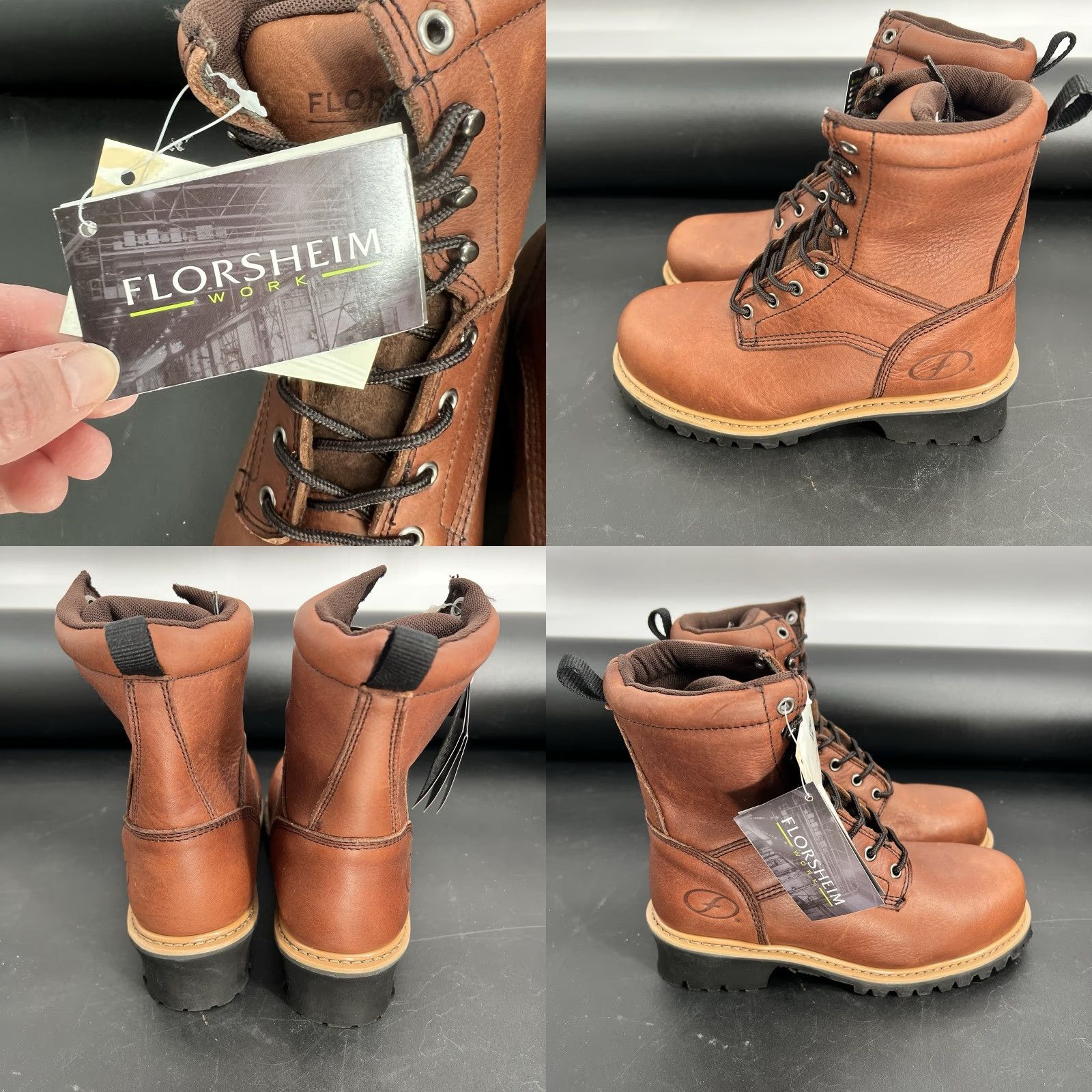 Florsheim Florsheim Logger Boots Brown 9" Goodyear Welt Leather Rubber Outsole Lace Up Size 6D Workwear Mens Boots Size US 6 / EU 39 - 8 Thumbnail