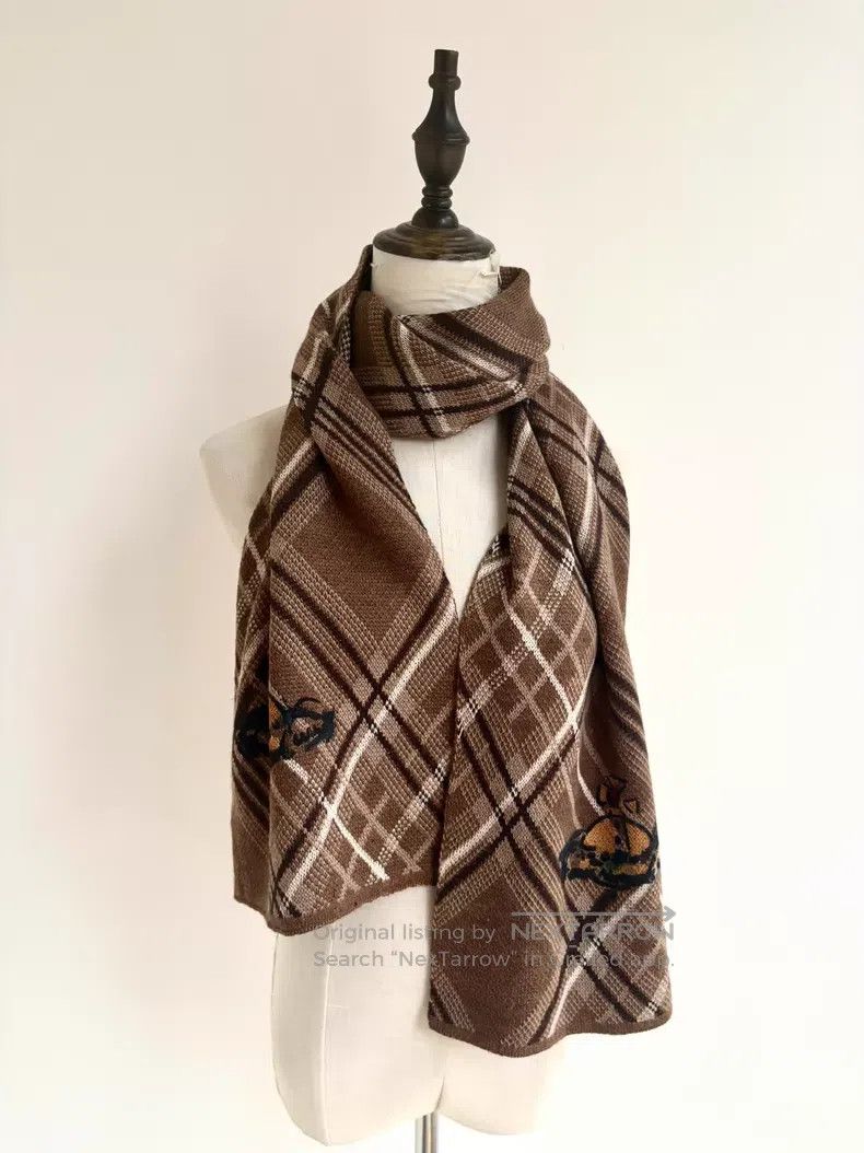 Vivienne Westwood Vivienne Westwood Brown Plaid Academic Graffiti Large Satu Size ONE SIZE - 6 Thumbnail