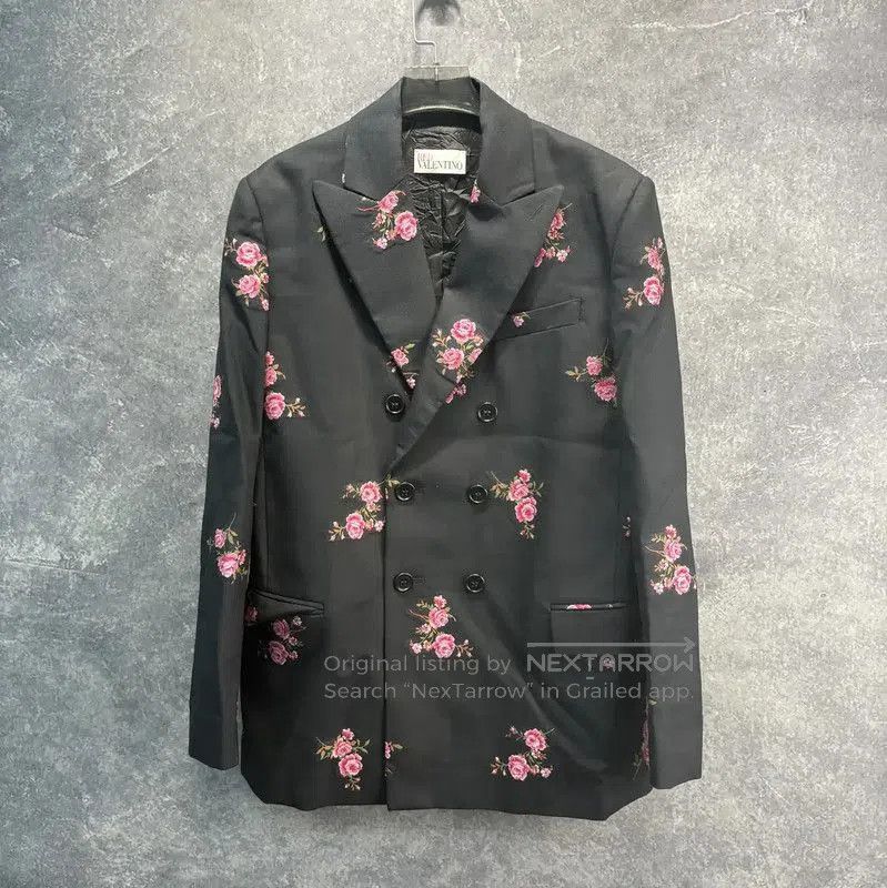 Valentino Black Floral Women's Jacket .