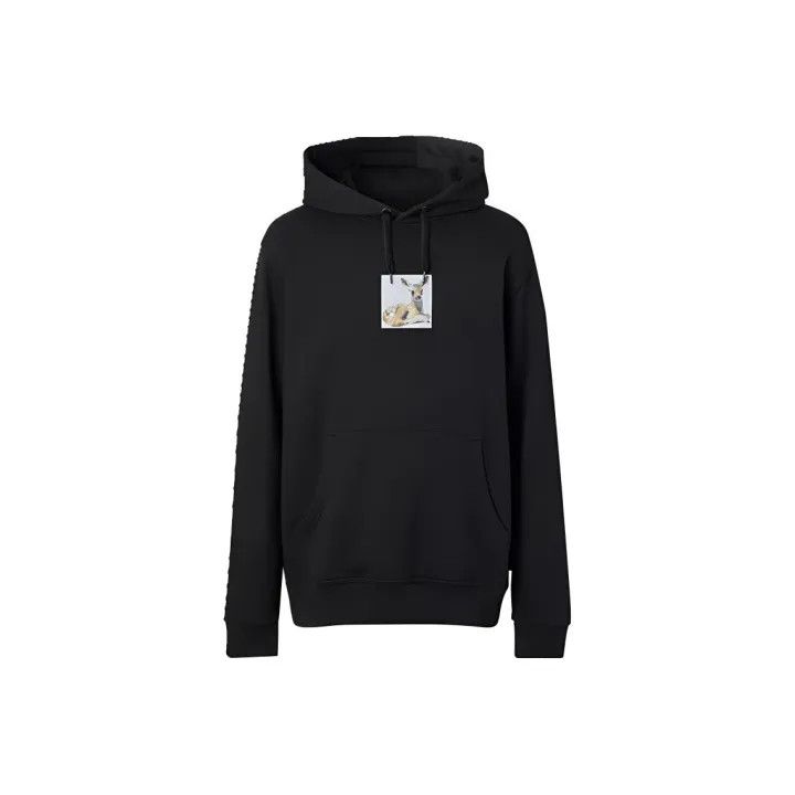 Burberry Black Hooded Deer Print Sweatshirt 0079