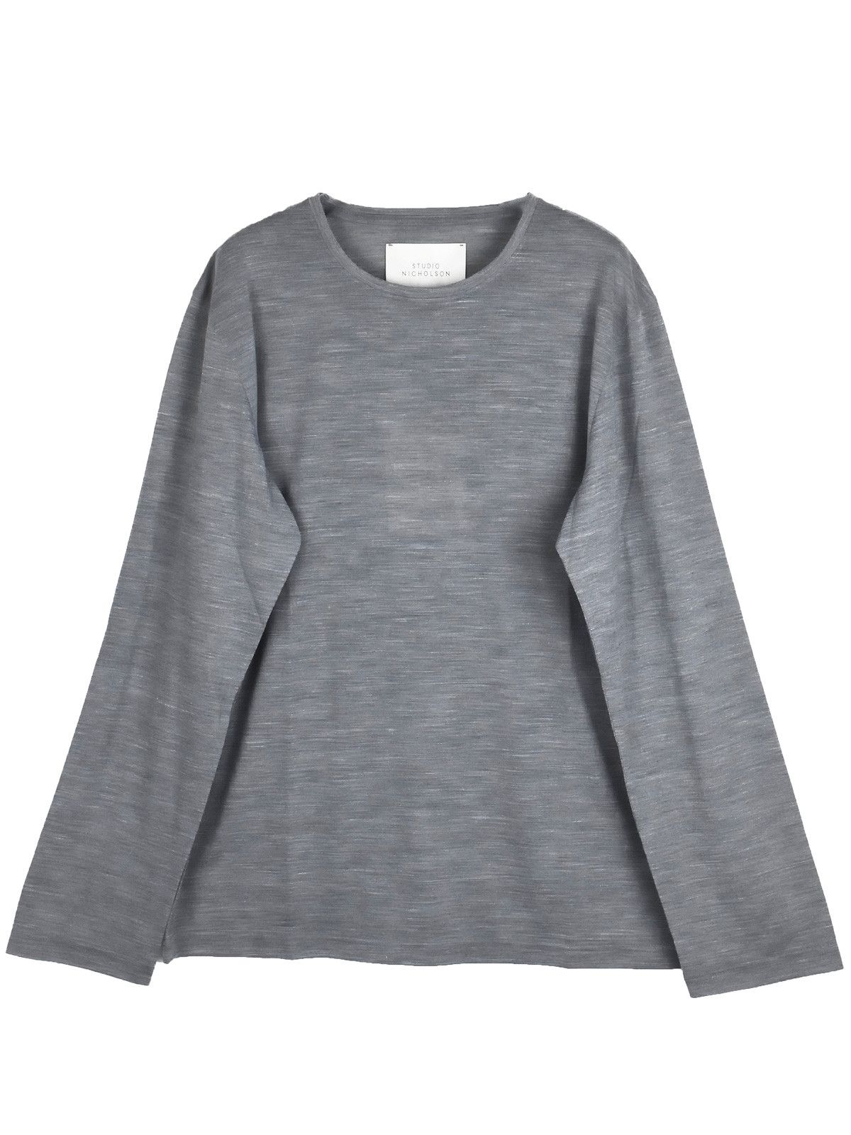 image of Studio Nicholson Classic Wool-Blend T-Shirt in Grey Marl, Men's (Size Small)