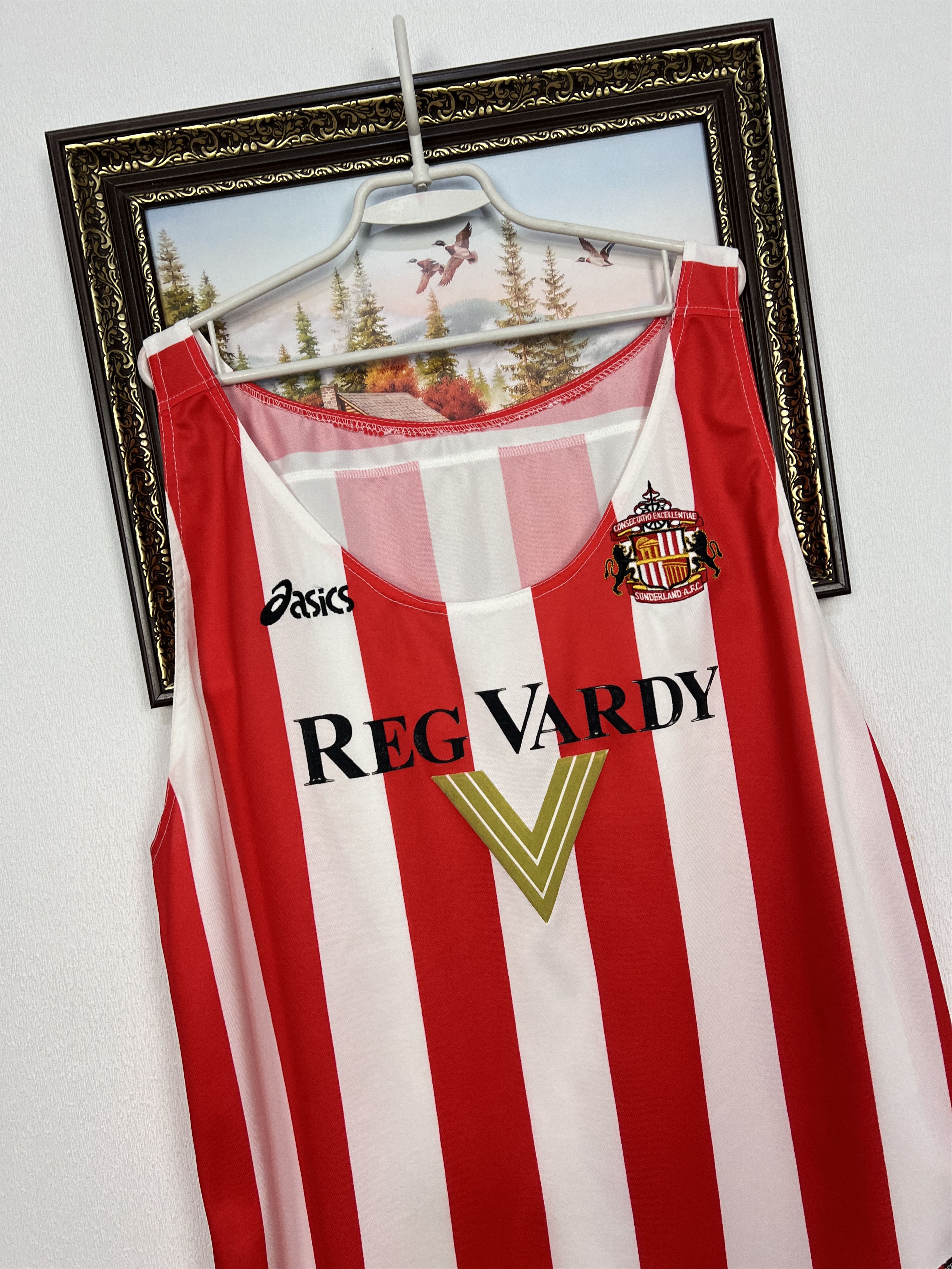 Asics Vintage ASICS Sunderland The Black Cats Football Shirt Size US XXL / EU 58 / 5 - 4 Thumbnail