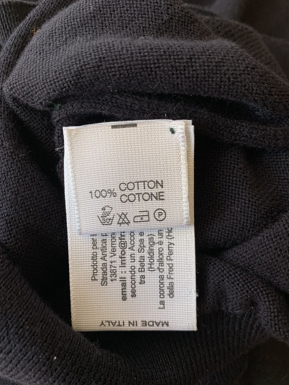 Fred Perry V-Neck Cotton Knit Pullover Jumper Sweater Made in Italy Size US M / EU 48-50 / 2 - 8 Thumbnail
