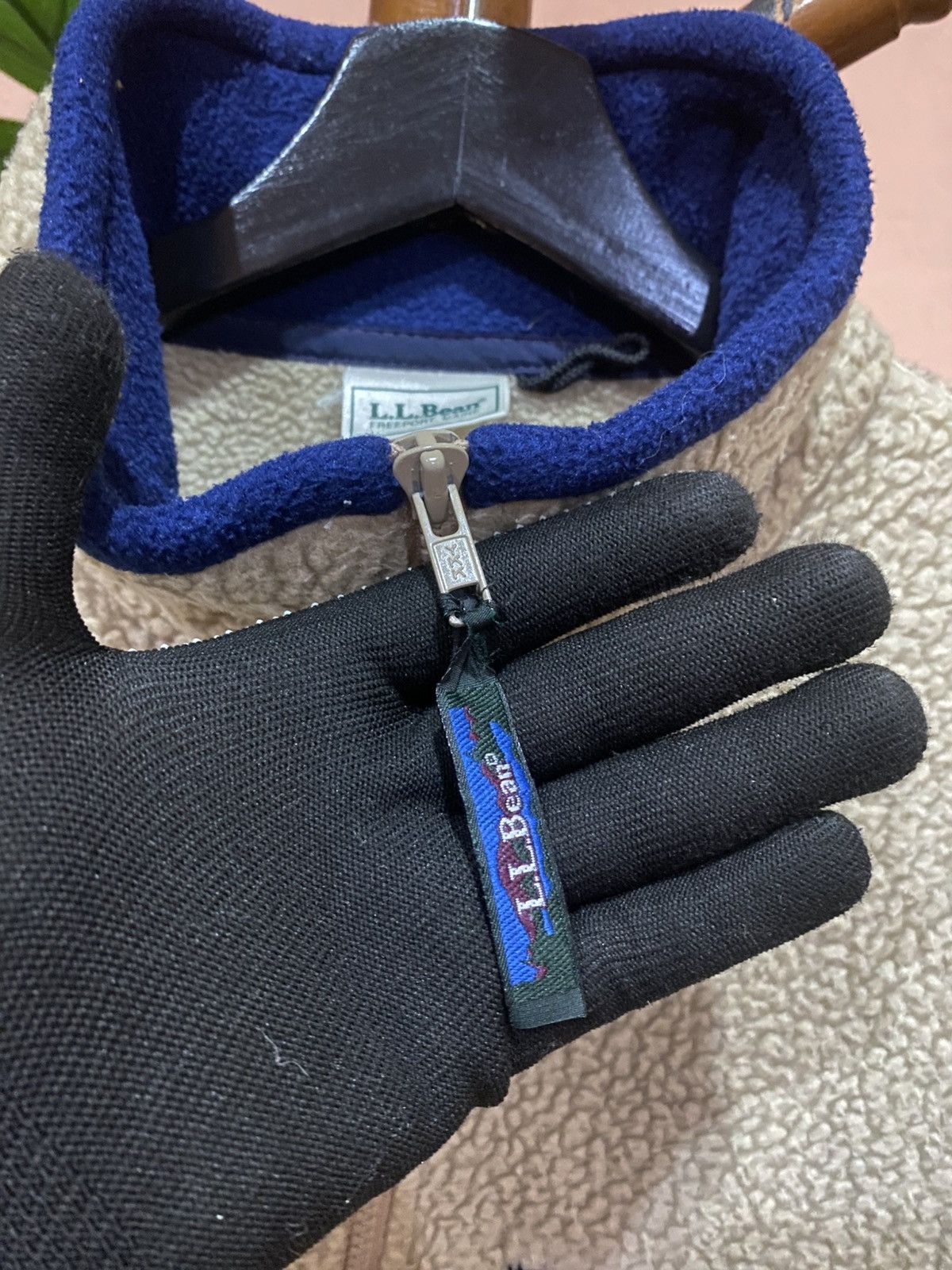 L.L. Bean L.L. Bean Vintage Sherpa Fleece Pullover - Off-White & Blue Size US M / EU 48-50 / 2 - 4 Thumbnail