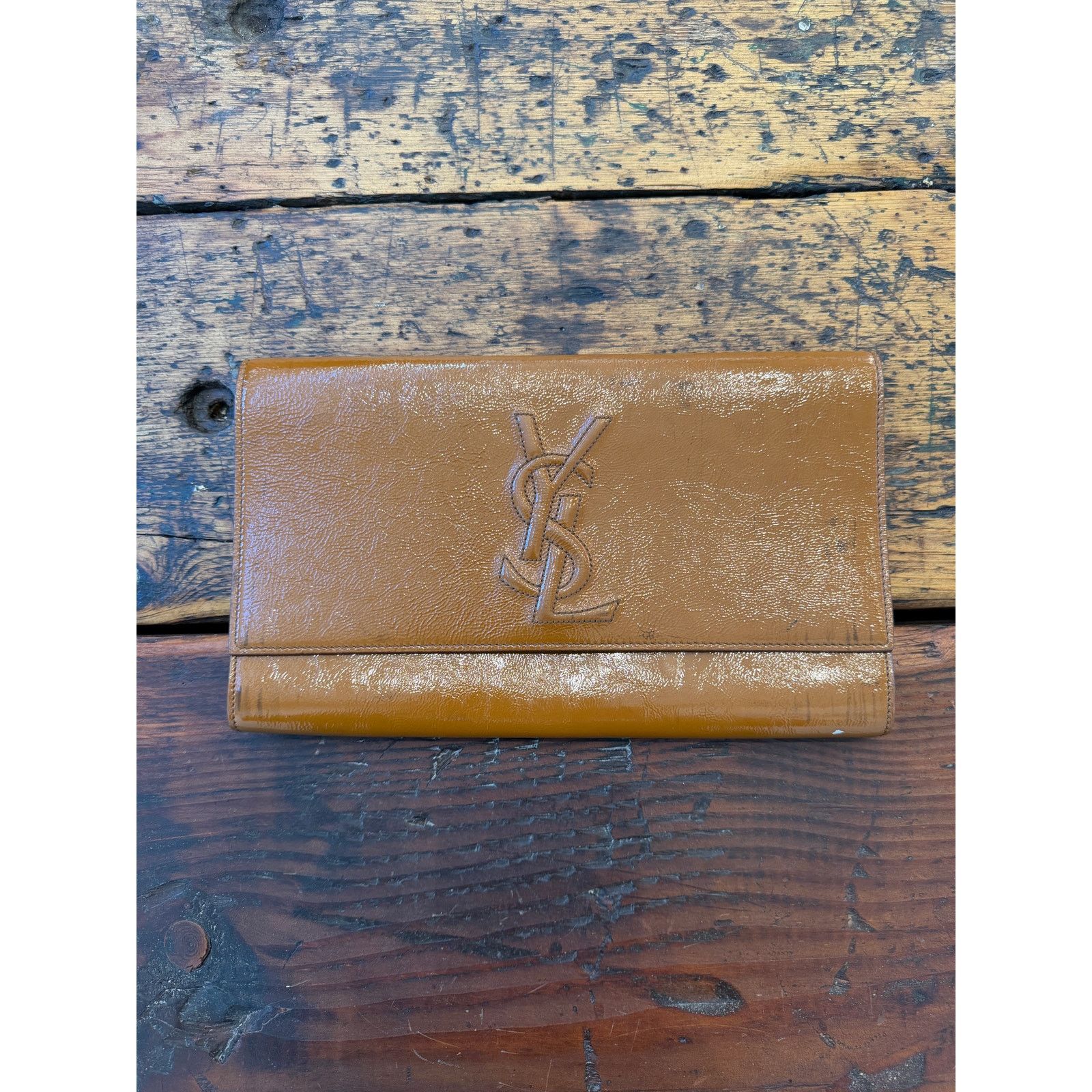 YSL Belle de Jour Patent Leather Clutch Bag