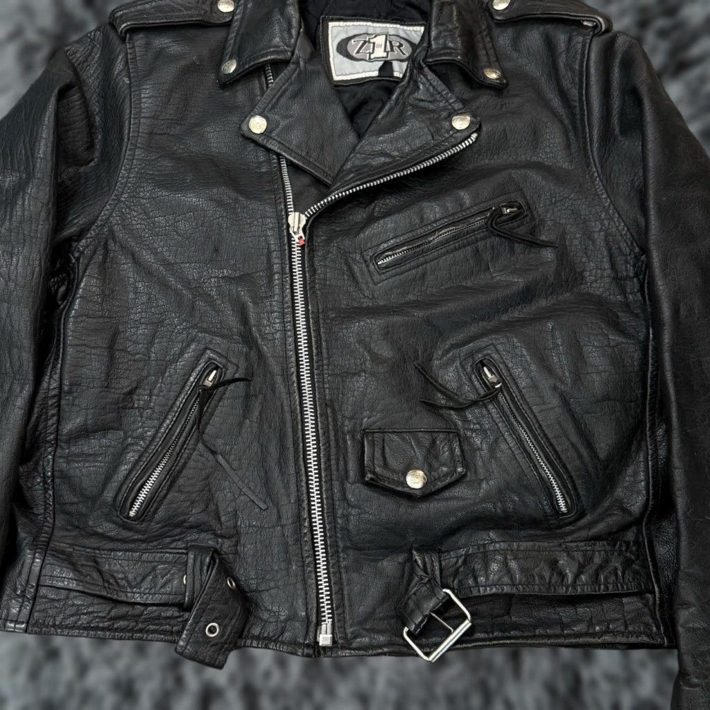 Vintage VINTAGE Z1R Jacket Men’s 48 Black Leather Motorcycle Biker 90s D Pocket Outdoor Size US M / EU 48-50 / 2 - 1 Thumbnail