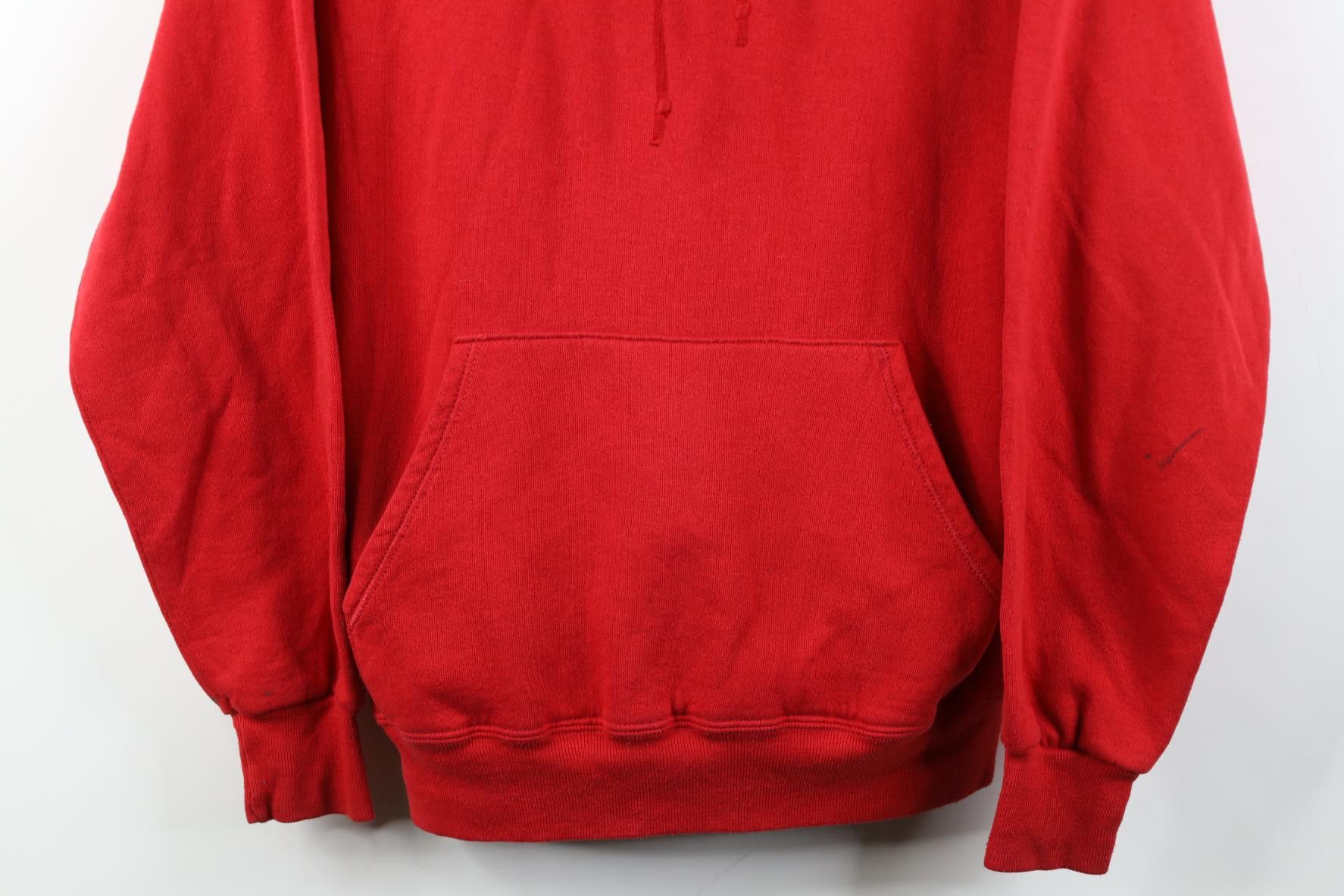 Vintage Vintage 80s 90s Streetwear Blank Hoodie Sweatshirt Red USA Size US L / EU 52-54 / 3 - 3 Thumbnail