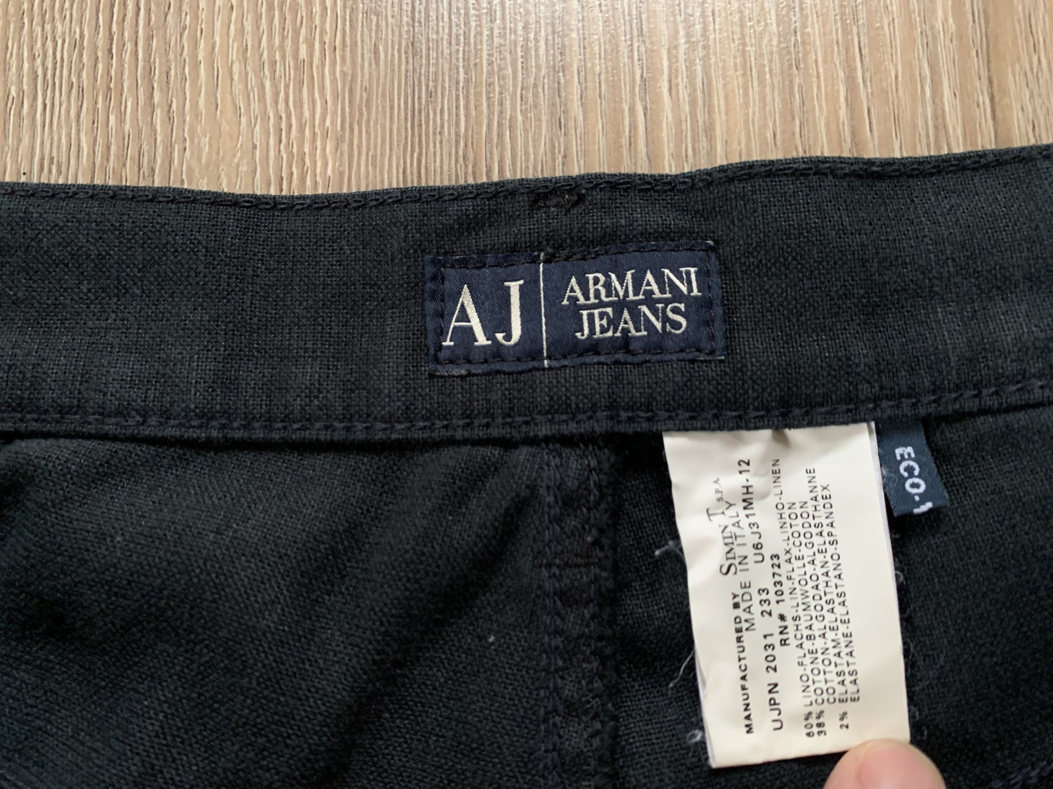 Giorgio Armani × Vintage Vintage Armani Linen Black Casual Pants Size US 32 / EU 48 - 10 Thumbnail