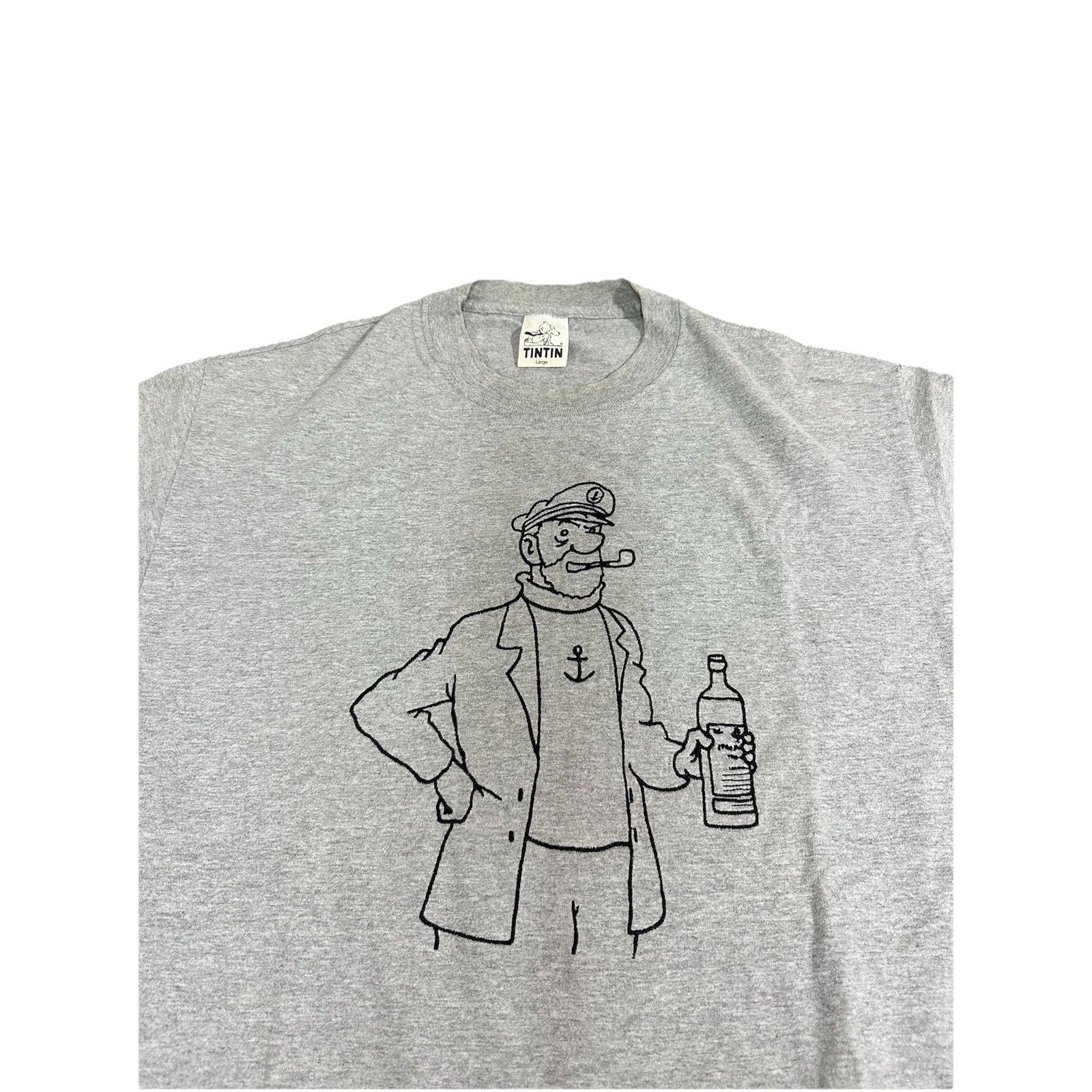Vintage Vintage Tintin T-Shirt Captain Haddock Snowy Comic Book Cart Size US L / EU 52-54 / 3 - 2 Thumbnail