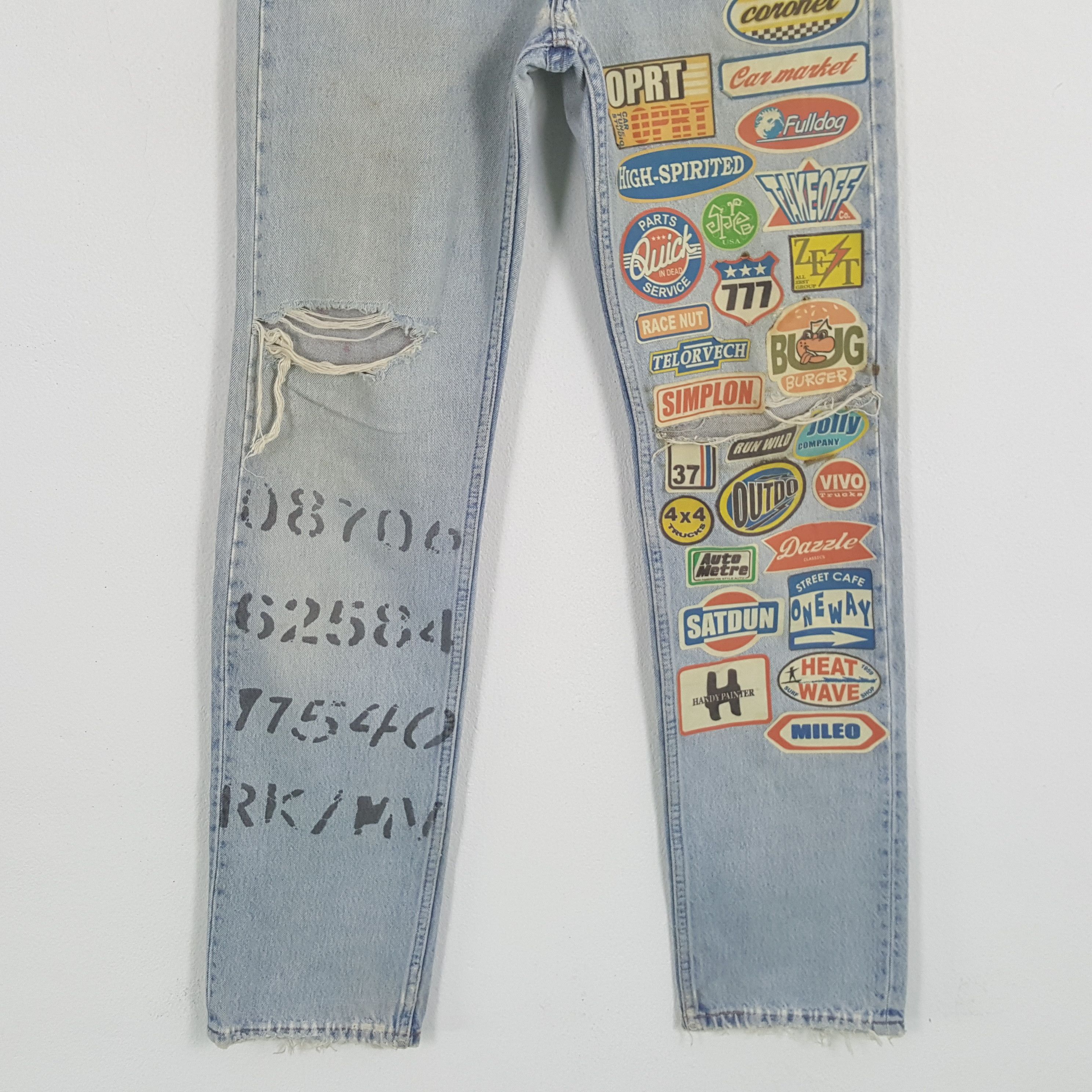 Levi's × Levi's Vintage Clothing Vintage LEVI'S Kurt Cobain Distressed Patchwork Style Jeans Size US 29 - 3 Thumbnail