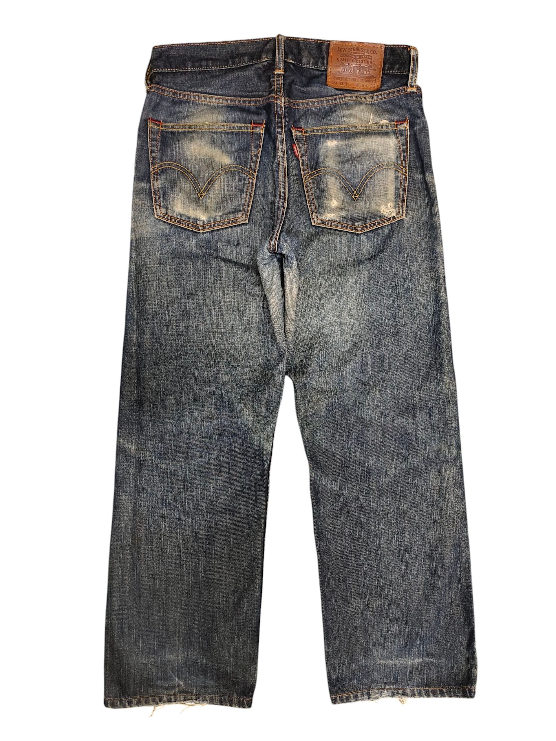 Levi's Vintage Clothing Vintage 2000s Levis 703 Clawmark Distress Faded Denim Jeans Size US 30 / EU 46 - 1 Thumbnail