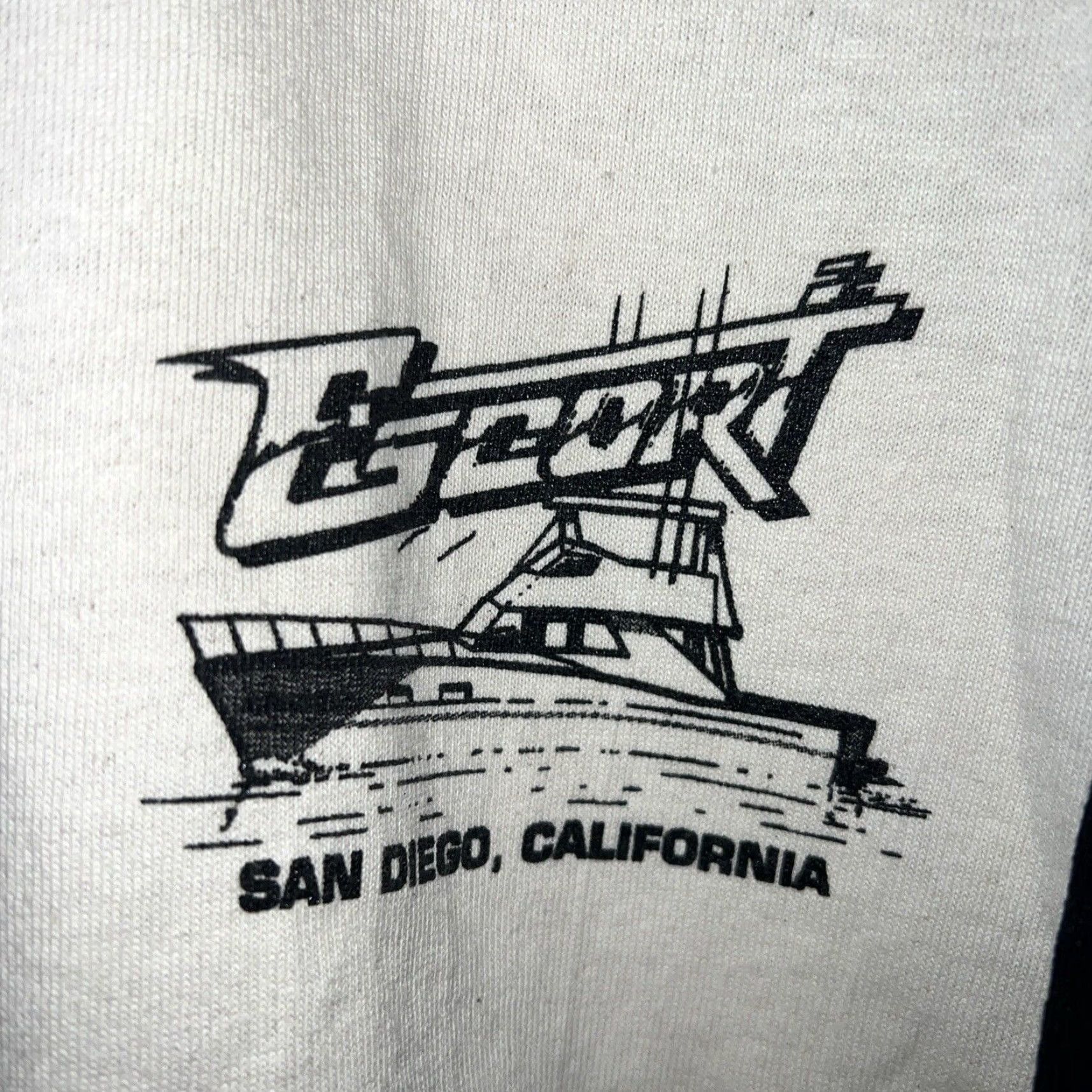 Vintage VTG SINGLE STITCH Cotton Delux Henley Tee SAN DIEGO CALIFORNIA Mens M USA Size US M / EU 48-50 / 2 - 3 Thumbnail