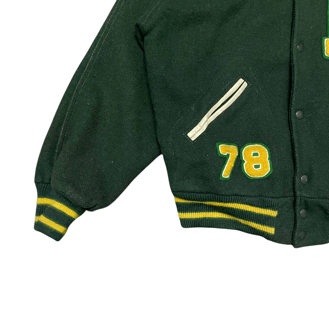 Vintage Vintage 70's Lasley Knitting Varsity Jacket Wool Size US L / EU 52-54 / 3 - 3 Thumbnail