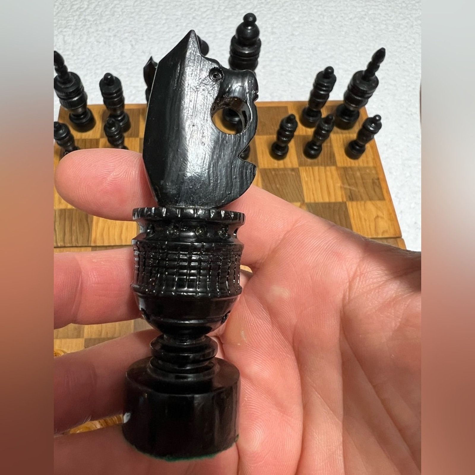 Vintage Vintage 70’s 80’s Hand Carved Indian Wooden Chess Set & Box Size ONE SIZE - 8 Thumbnail