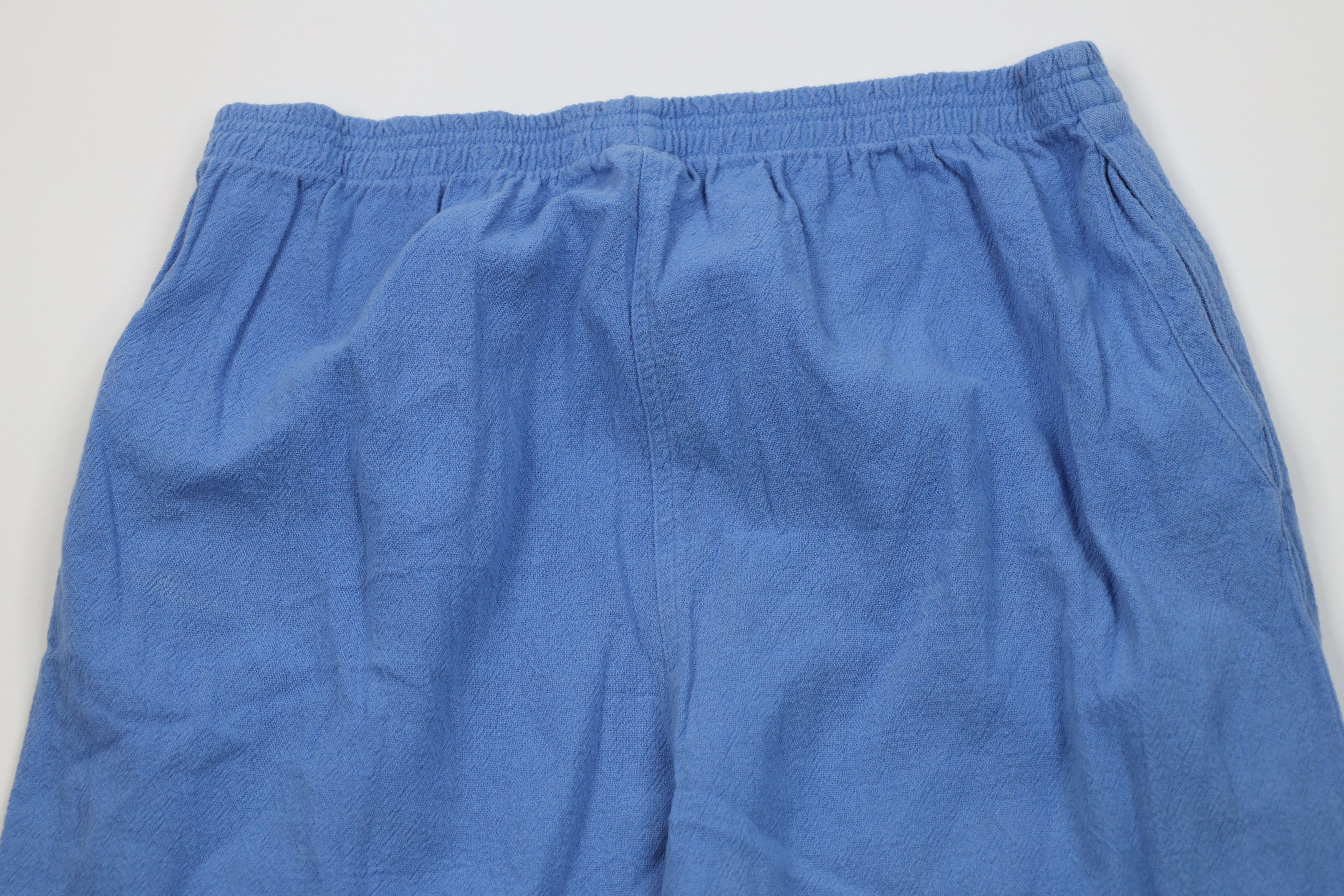 Vintage Vintage 90s Streetwear Gauzy Cotton Wide Leg Pants Blue USA Size 30" / US 8 / IT 44 - 10 Thumbnail