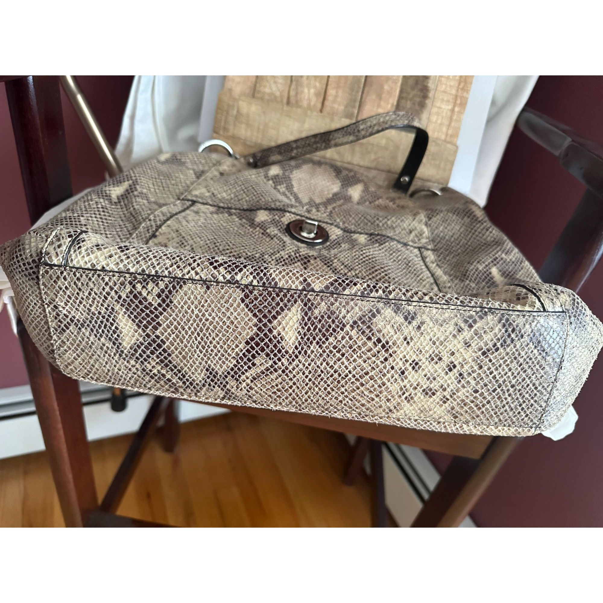 Coach COACH F24383 beige/brown PARK PYTHON HOBO Size ONE SIZE - 3 Thumbnail