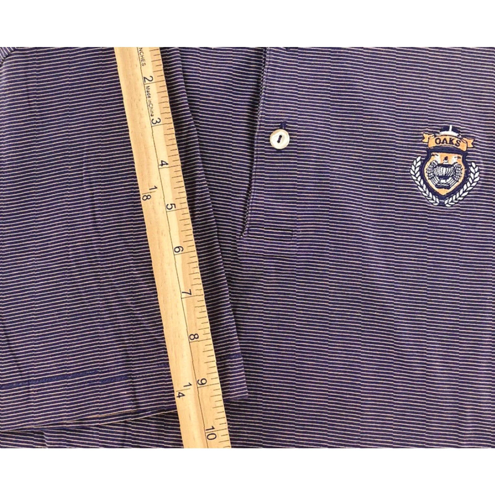 Peter Millar VINTAGE Peter Millar Polo Shirt Adult Medium Purple Striped Cotton Golf Logo Eagle 90s Mens Size US M / EU 48-50 / 2 - 8 Thumbnail