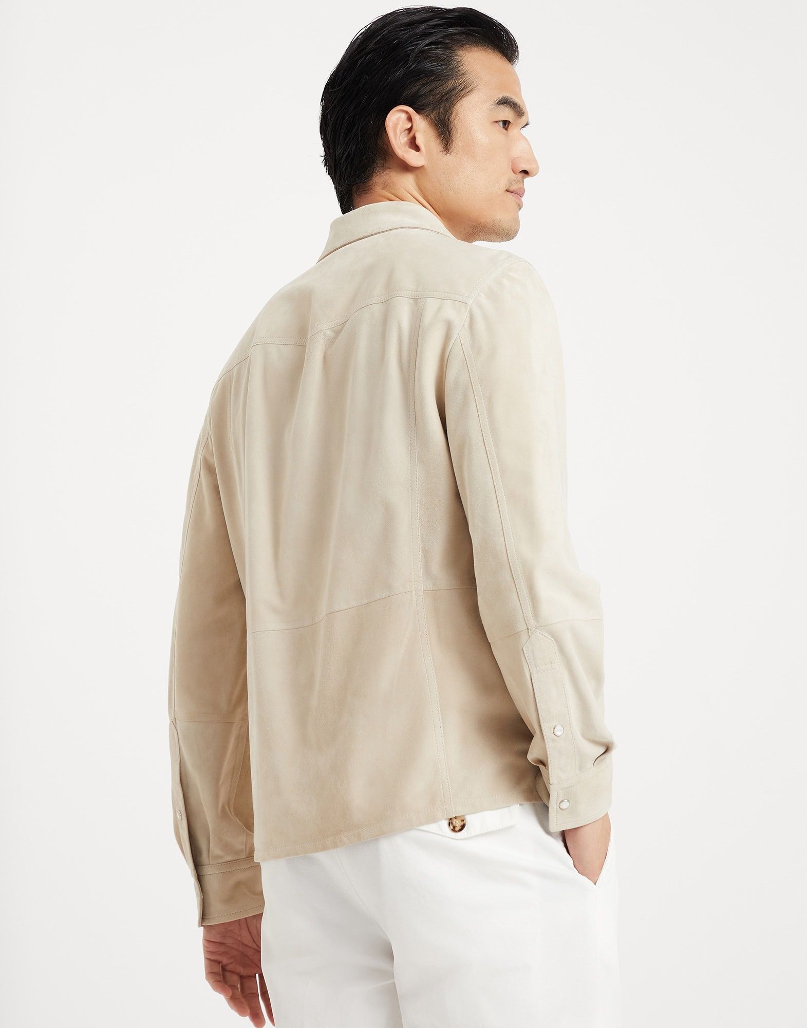 Brunello Cucinelli Leather Shirt in White Size US XL / EU 56 / 4 - 2 Thumbnail